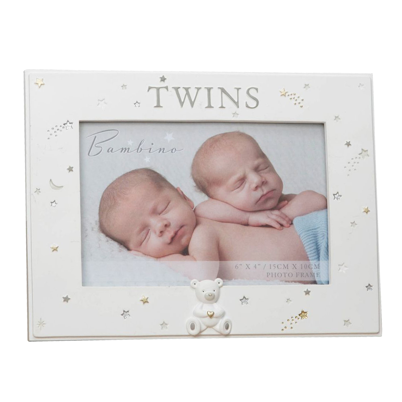 Baby Photo Frame – 6” x 4” – Cream / Unisex – Twins