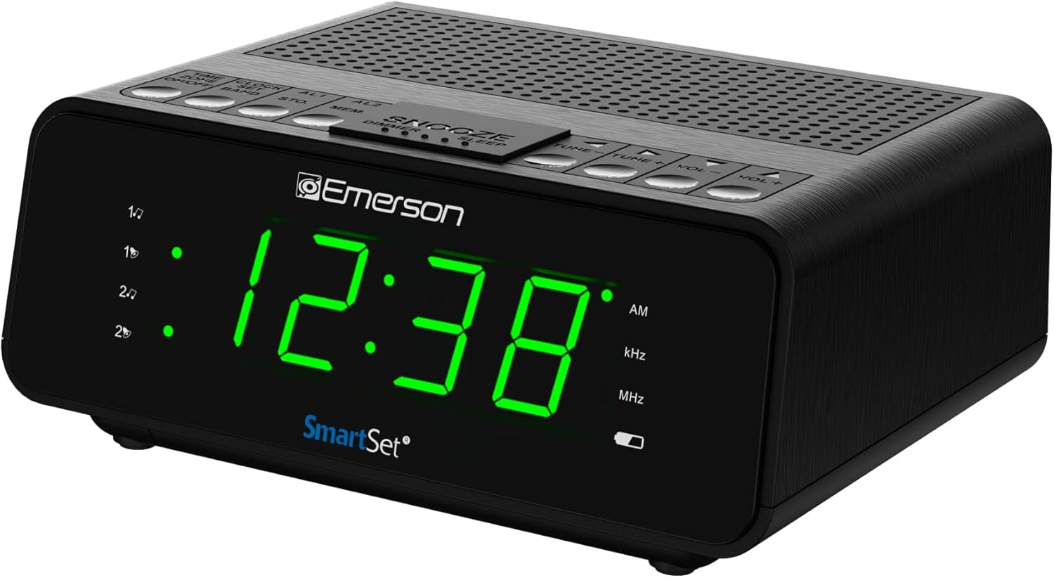 Smartset Dual Alarm Clock Radio with AM/FM Radio Dimmer Sleep Timer