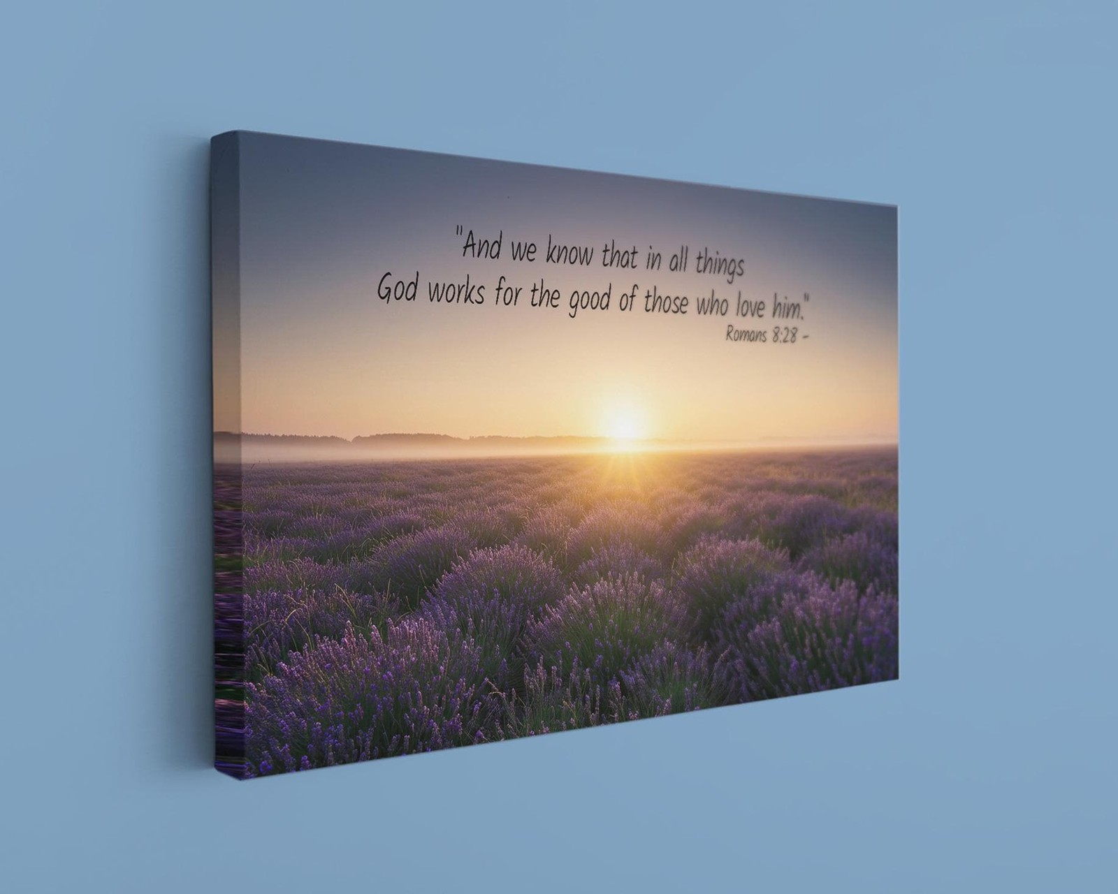 Romans 8:28 Canvas Christian Scripture Art Bible Verse Faith Wall Decor