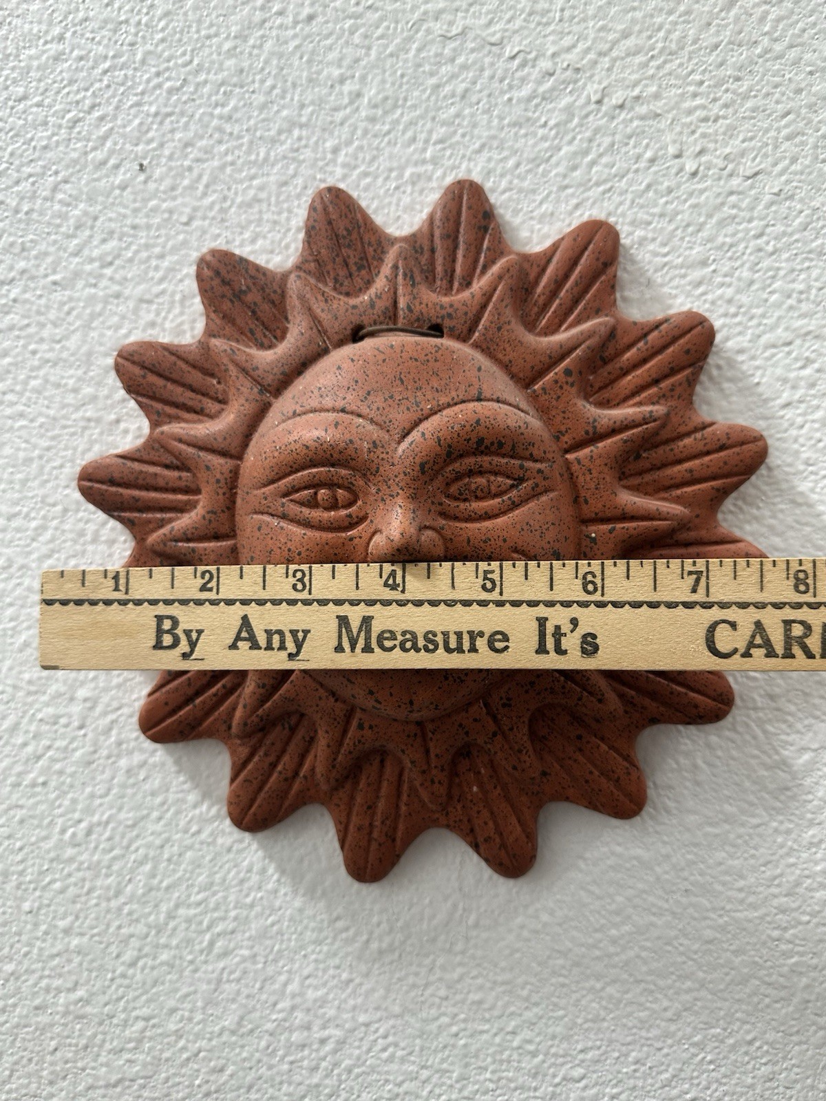 Celestial 3D Anthropomorphic 7.5” Sun Face Wall Hanging Southwest Design