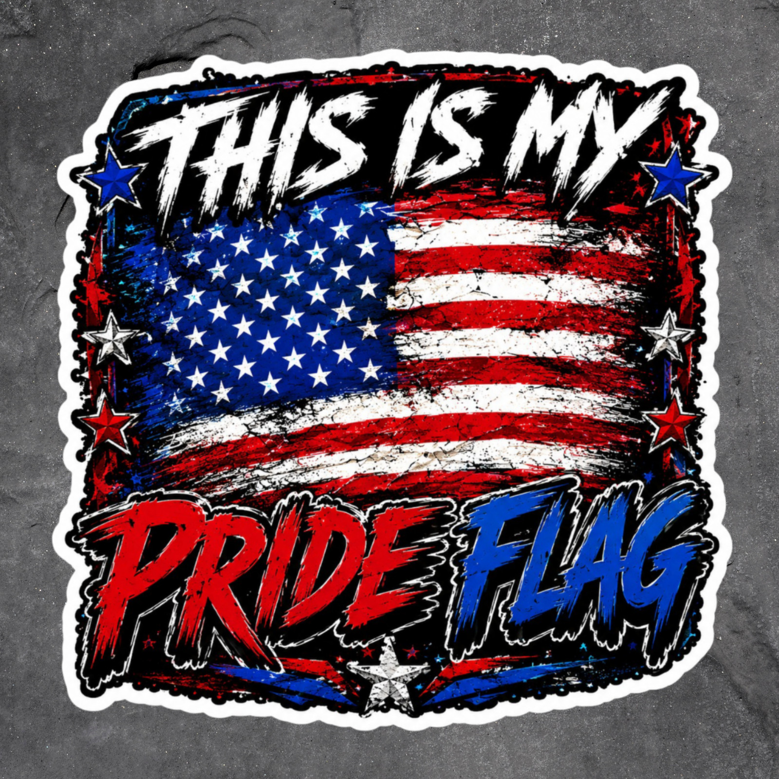 Patriotic Sticker Vinyl Decal This Is My Pride Flag American Flag USA Freedom