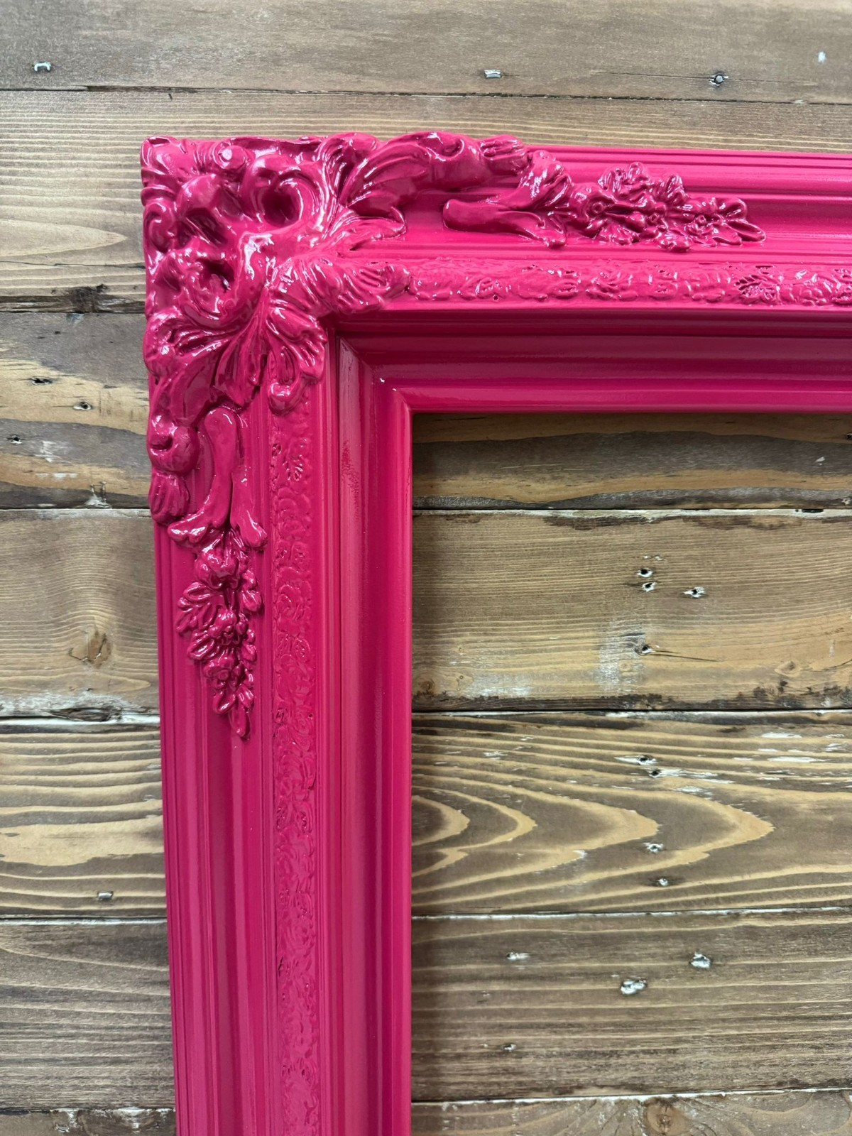 24 X 30 In Stock-Traditional compo XL ornate corners wood frame, HOT PINK