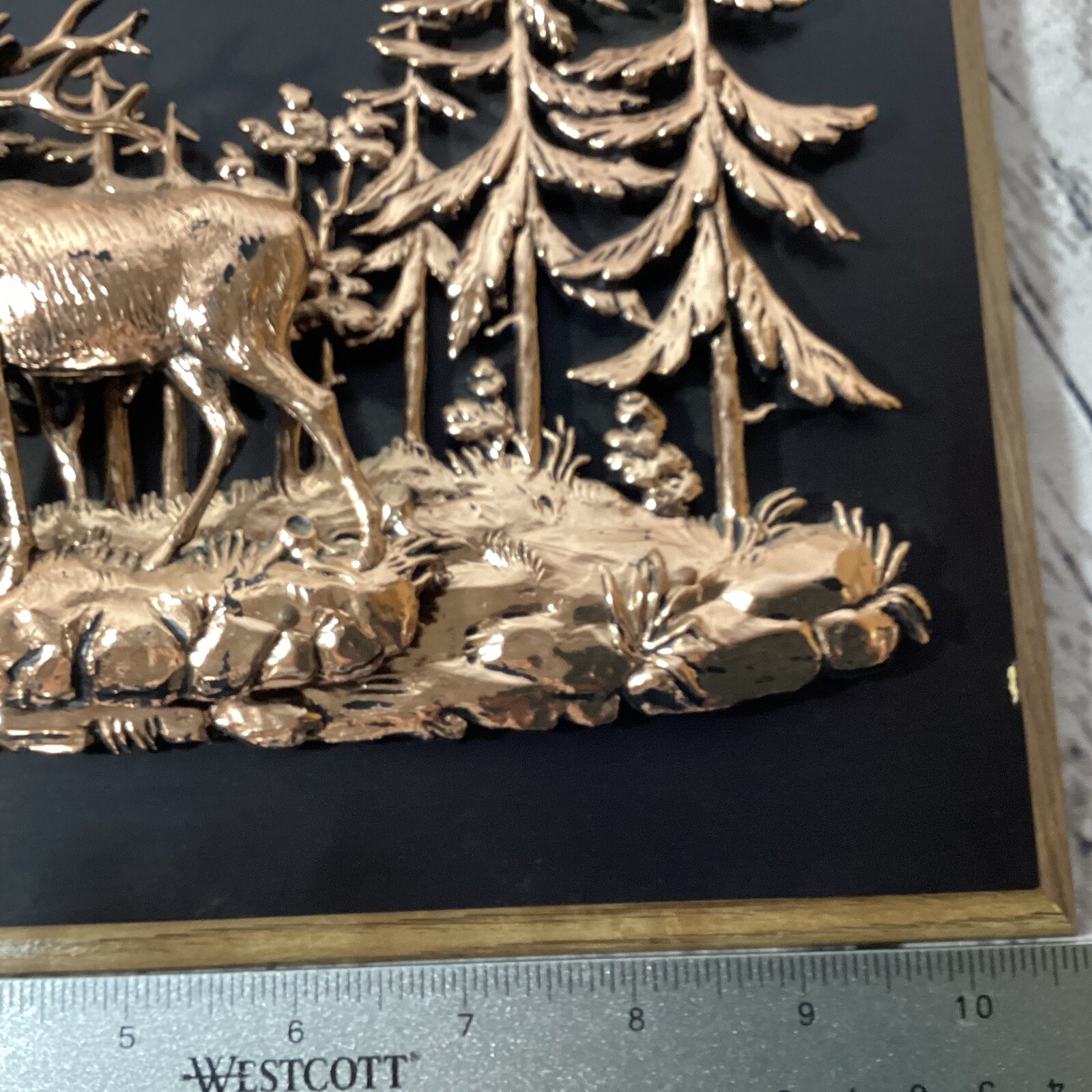 Bull ELK 3D Wall Hanging VTG Yellowstone A&J Canada Cabin ART Decor Copper tone