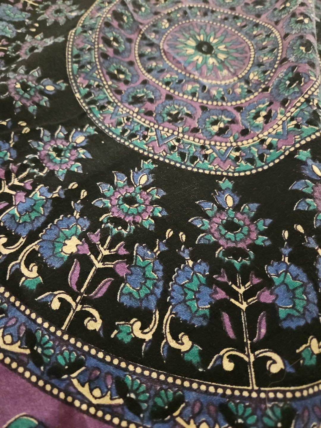 Indian Bohemian Elephant Mandala Printed Wall Hanging/Throw Cotton Fabric 78 X56