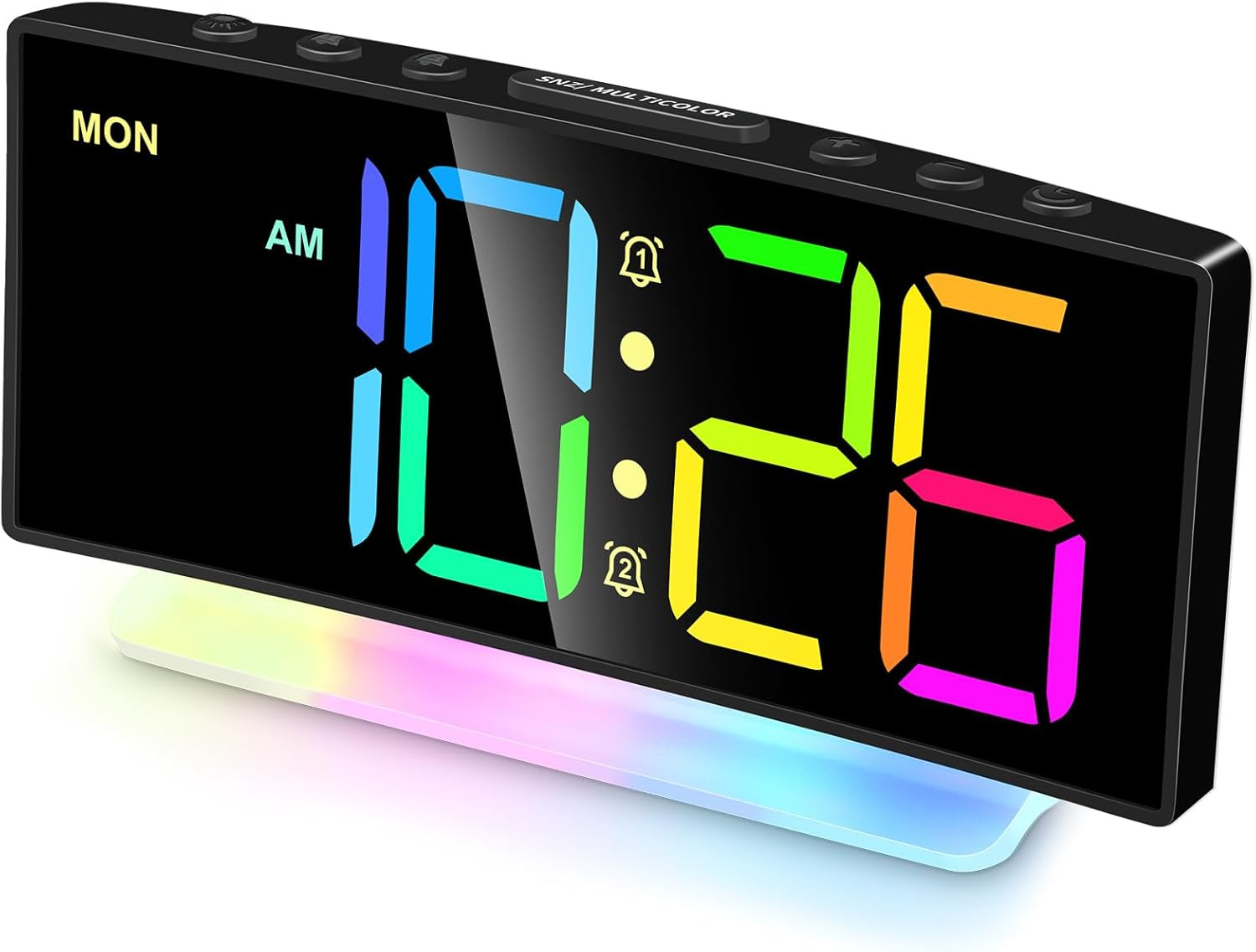Extra Loud Alarm Clock for Heavy Sleepers Adults,Teens,Kids,Rainbow Clock for Be