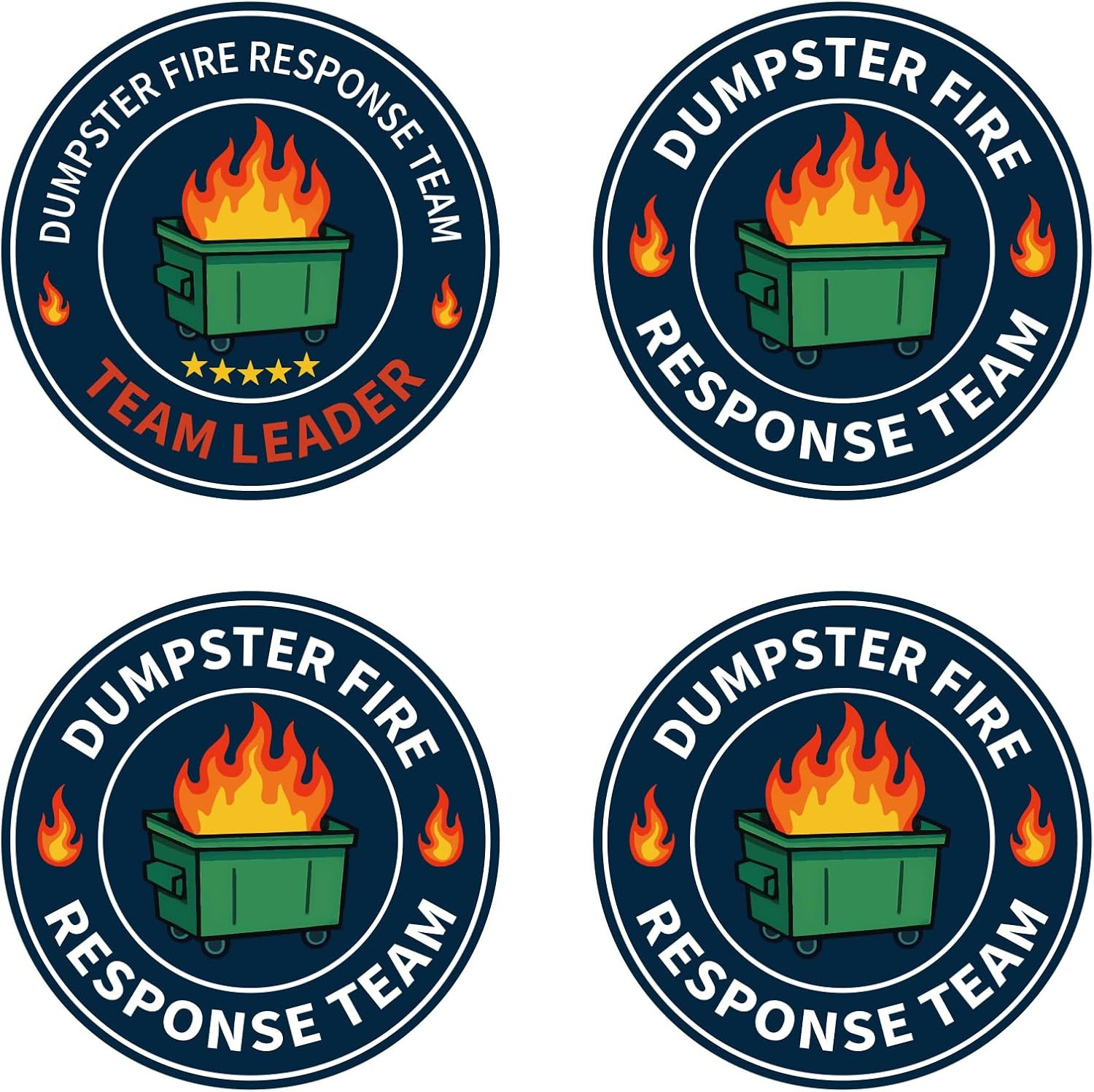 24-Pack Waterproof Dumpster Fire Response Team Vinyl Stickers for Various Uses