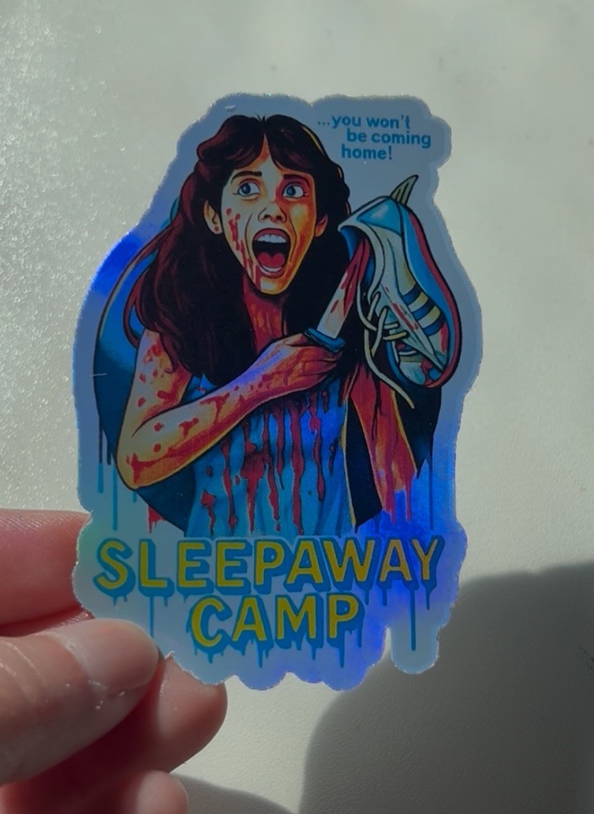 Sleepaway Camp Angela Holographic Waterproof Vinyl 3 Inch Sticker