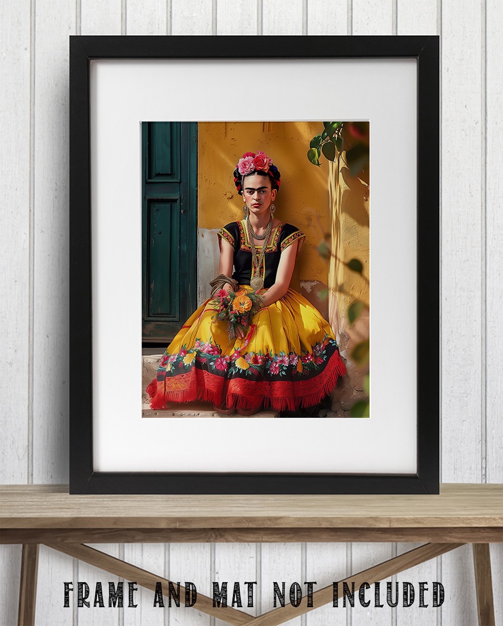 Frida Kahlo Sitting Portrait Poster 11×14 Unframed Vintage Feminist Wall Art