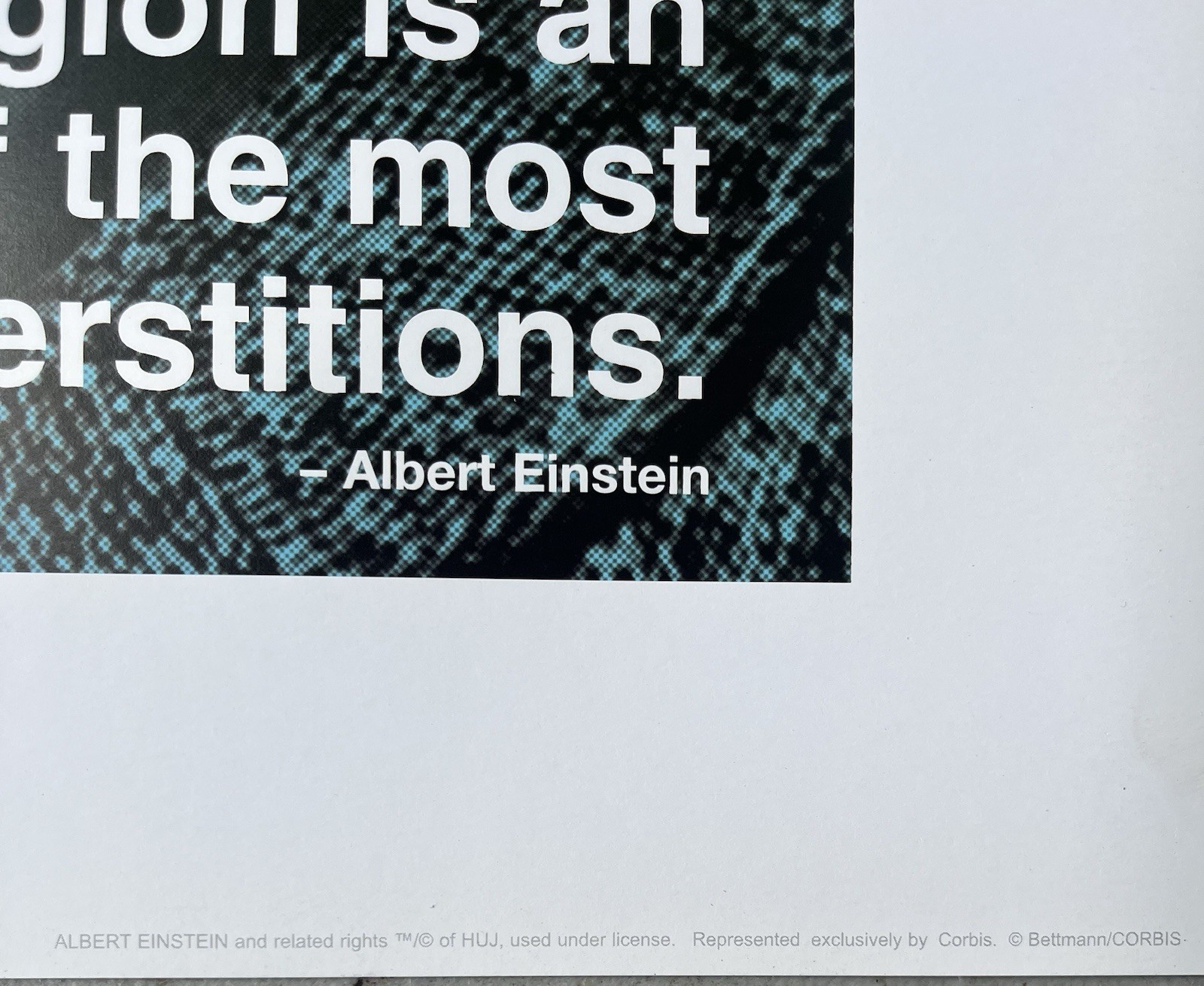 Albert Einstein Quote Religion Licensed Reprint Poster 16×20 Philosophy