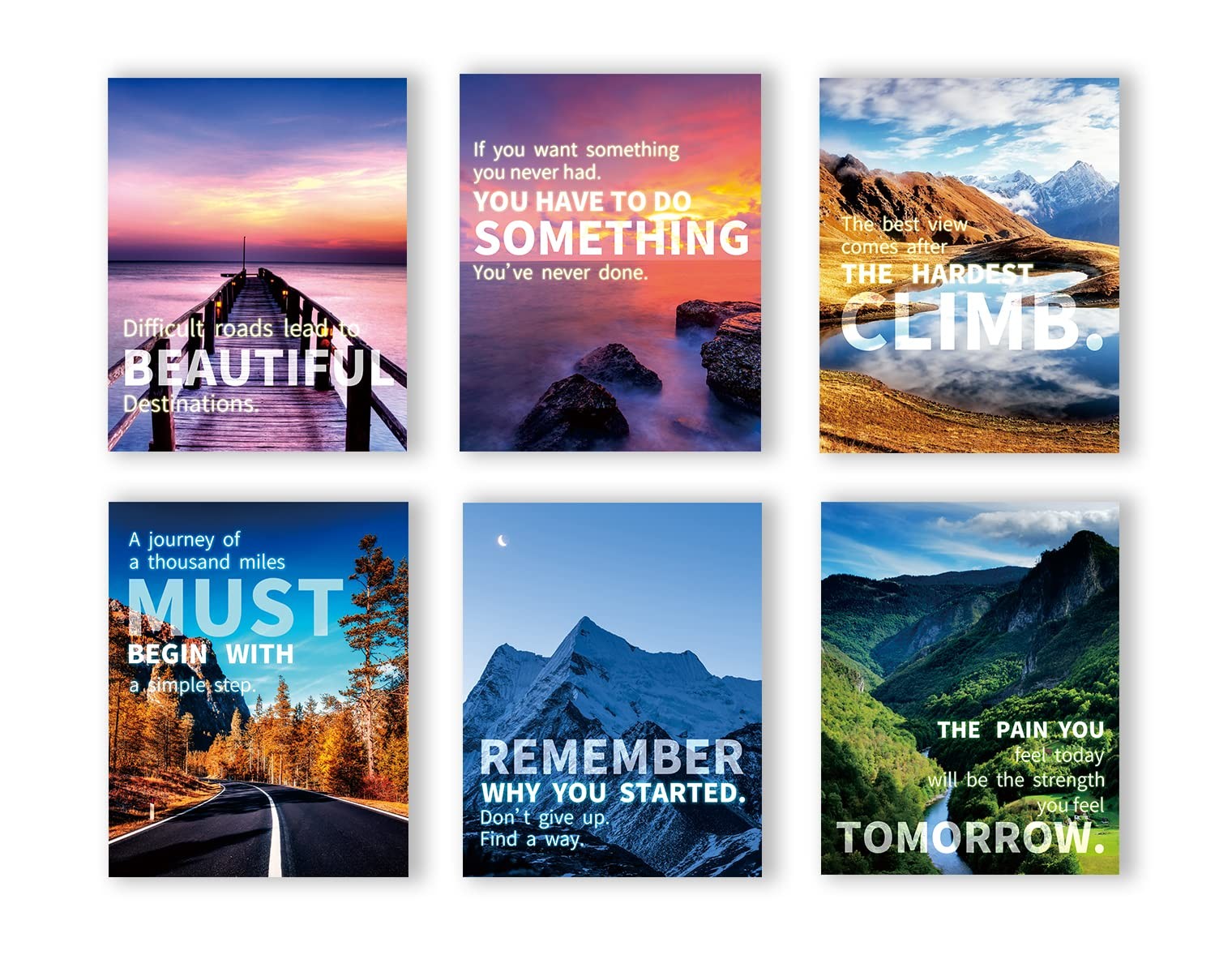 Motivational Wall Art Decoration Painting | 6-pack 8 x 10 inches, Suitable fo…