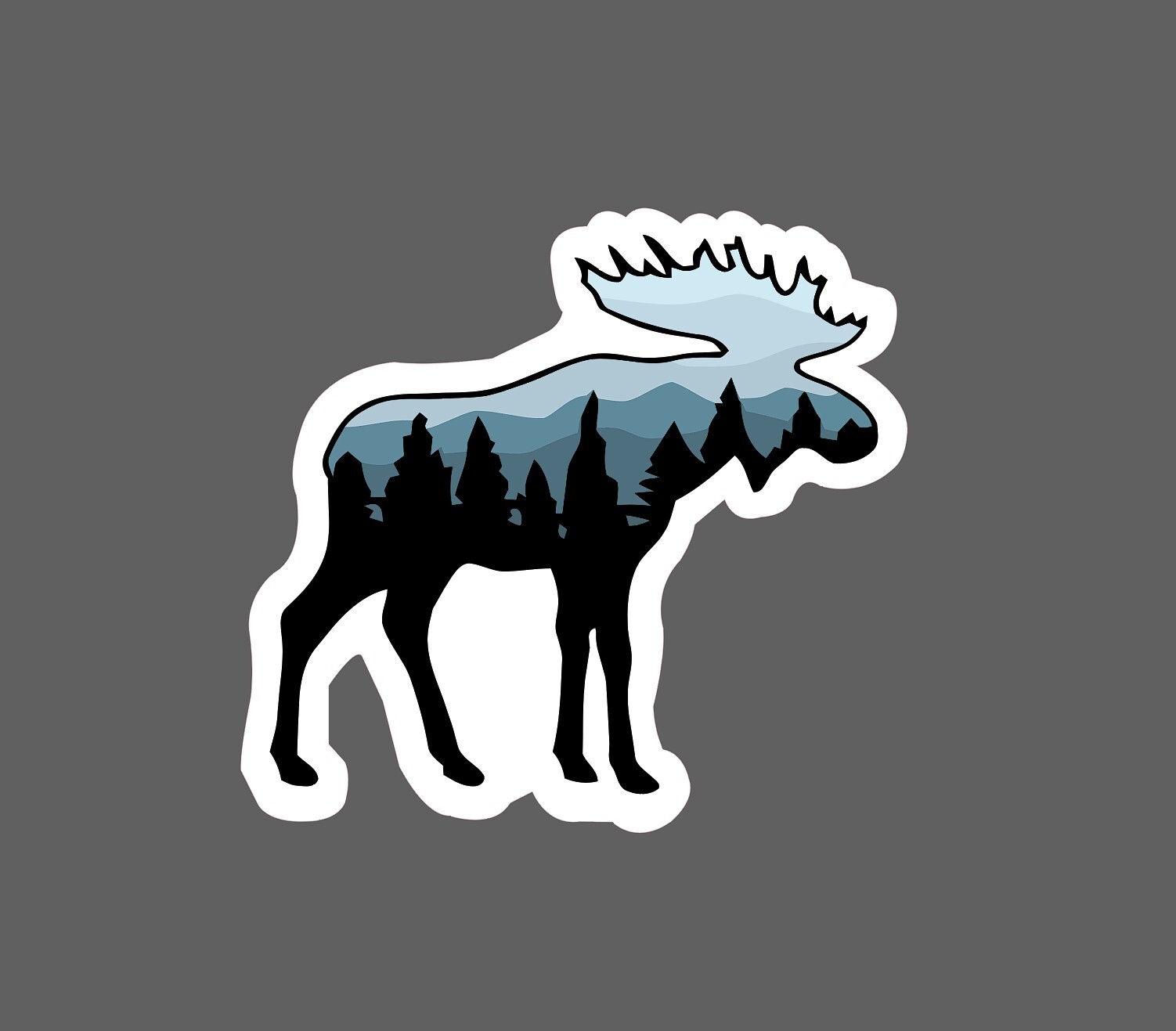Moose Sticker Wilderness Scene Waterproof – Buy Any 4 For $1.75 Each Storewide!