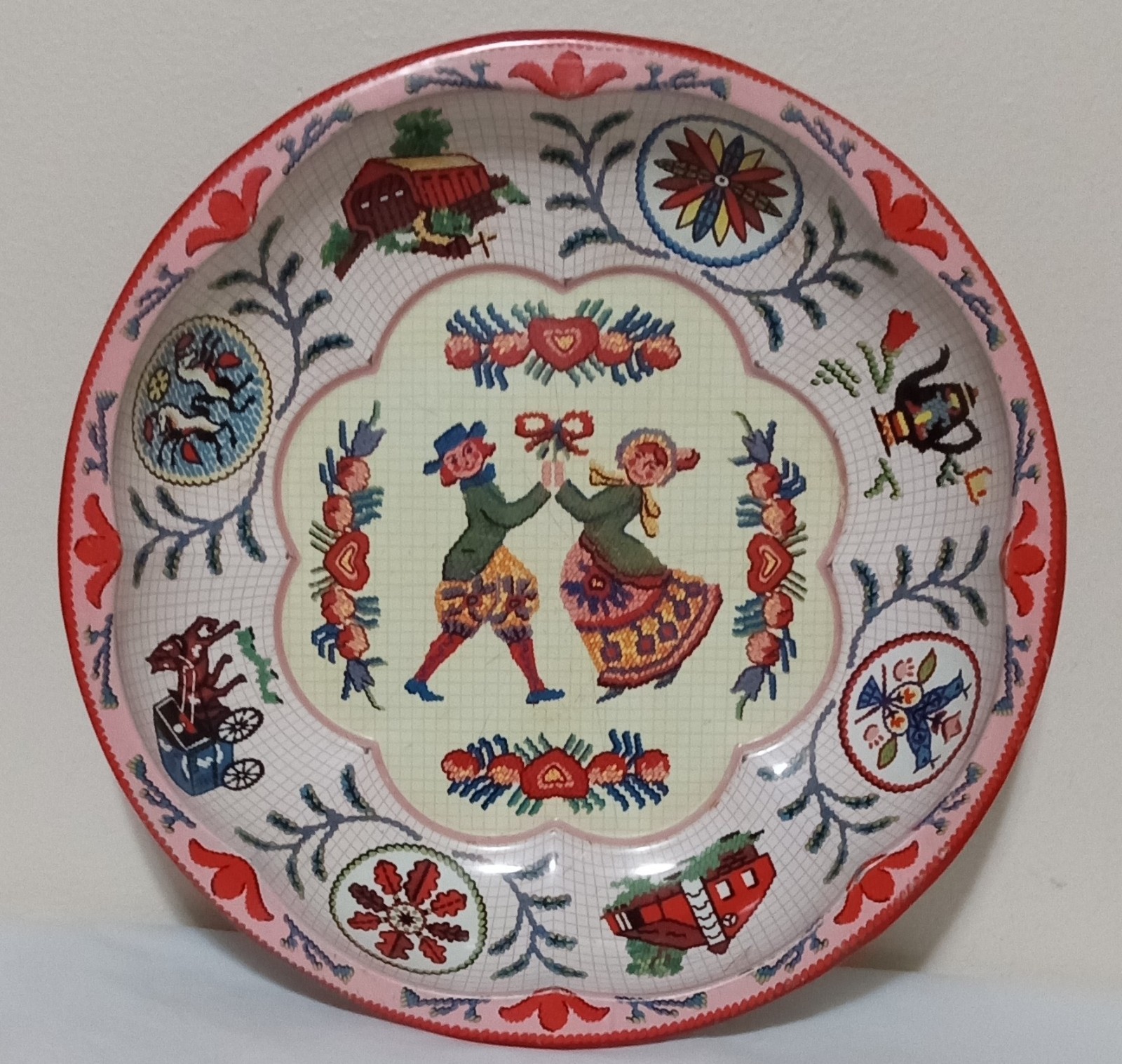 1971 Daher Metal/Tin Bowl 10″dia. Decorated Ware Dutch 11101 Made In England