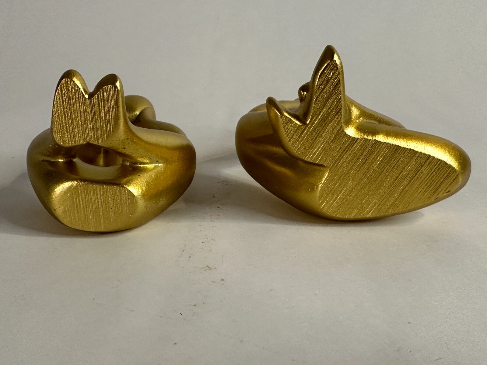 Gold Decor Thinker Statue Abstract Art Set Of 2 Resin Cast 5″ Tall