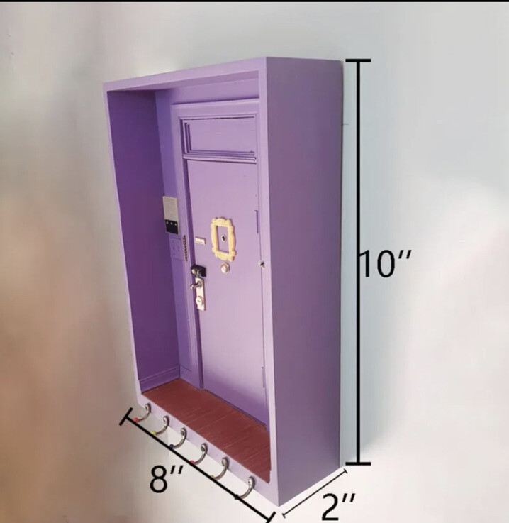 FRIENDS Monica’s Door Key Holder & Shelf Organizer | PURPLE | Wall Mount