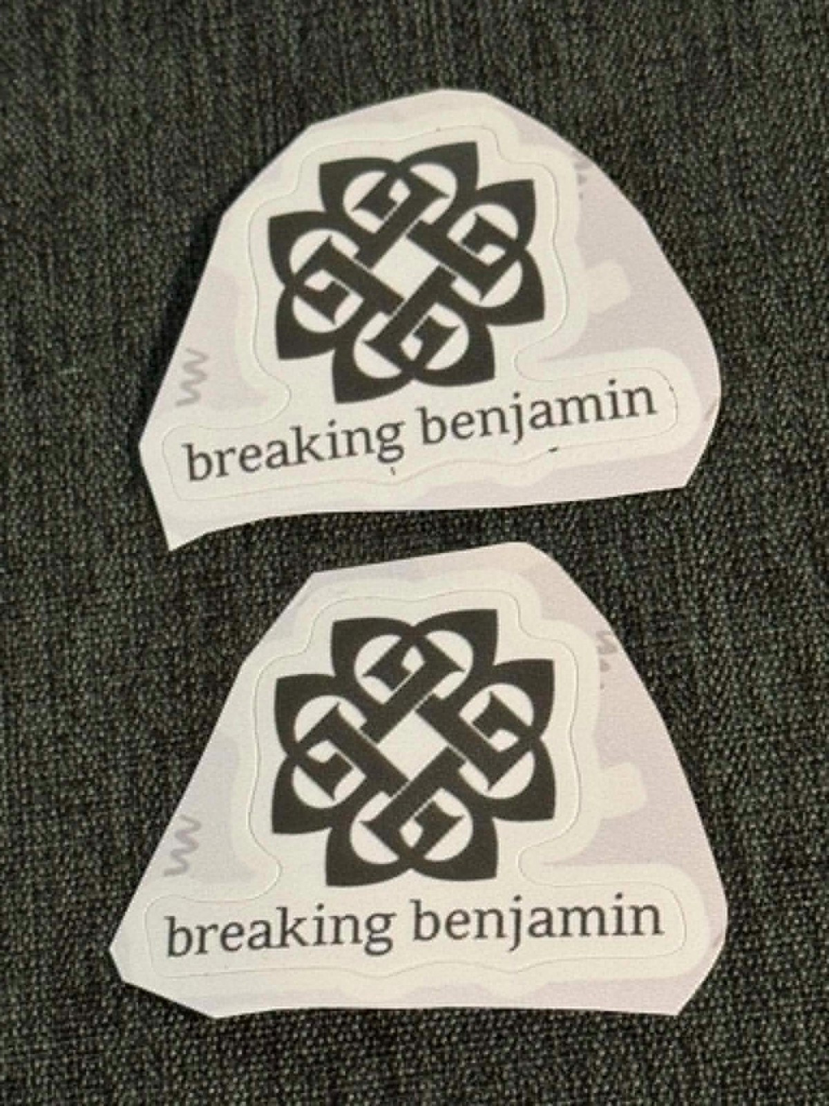 Lot (2) BREAKING BENJAMIN 1 1/2″ x 2″ Band Stickers White Black FAST! FREE SHIP!