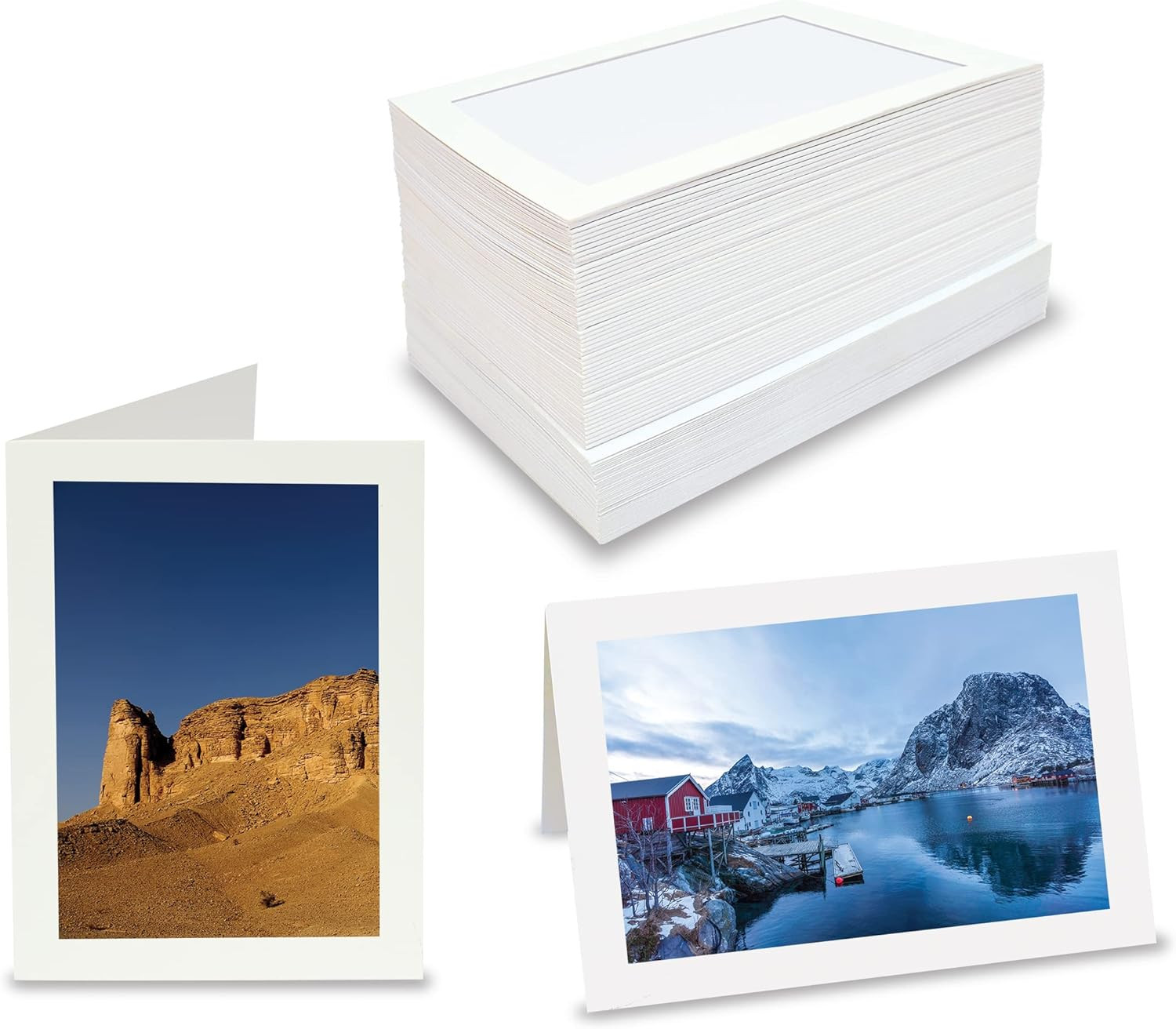 Photo Frame Note Cards for 4″ x 6″ Photos, 50 Pack, Photo Inserts with Envelopes