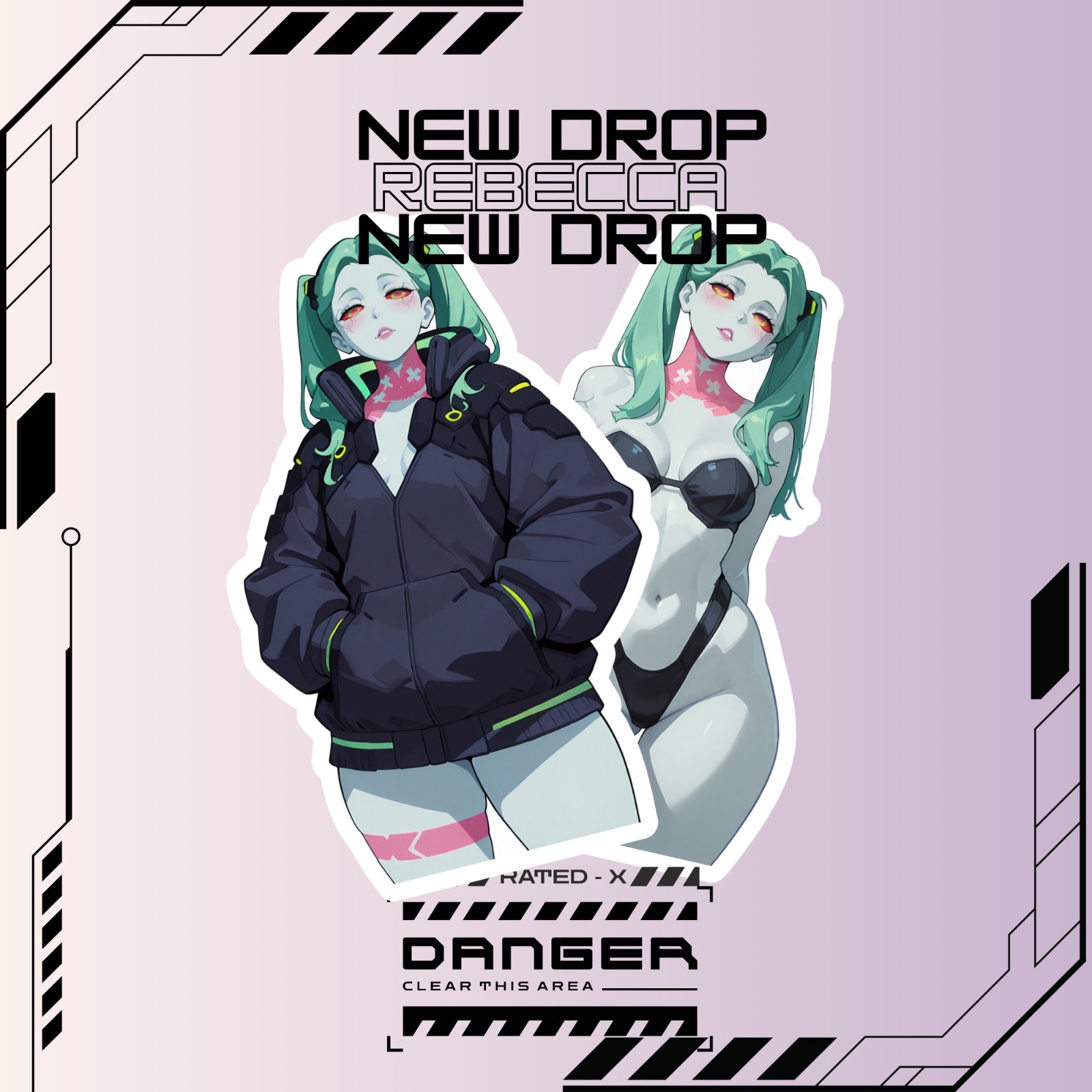 Rebecca from Cyberpunk Edgerunners | Anime Girl Waifu Sticker Decal