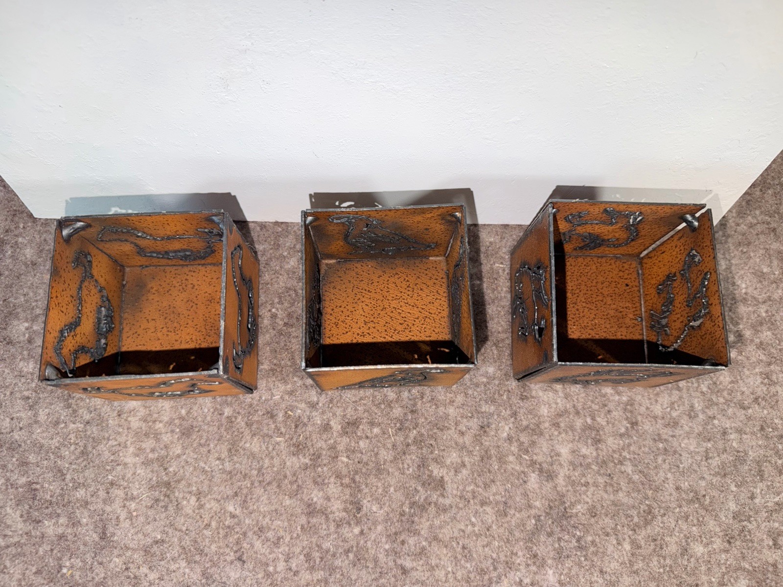 Rustic Metal Candle Holder Set Of 3 Western Barn Country Ranch Decor