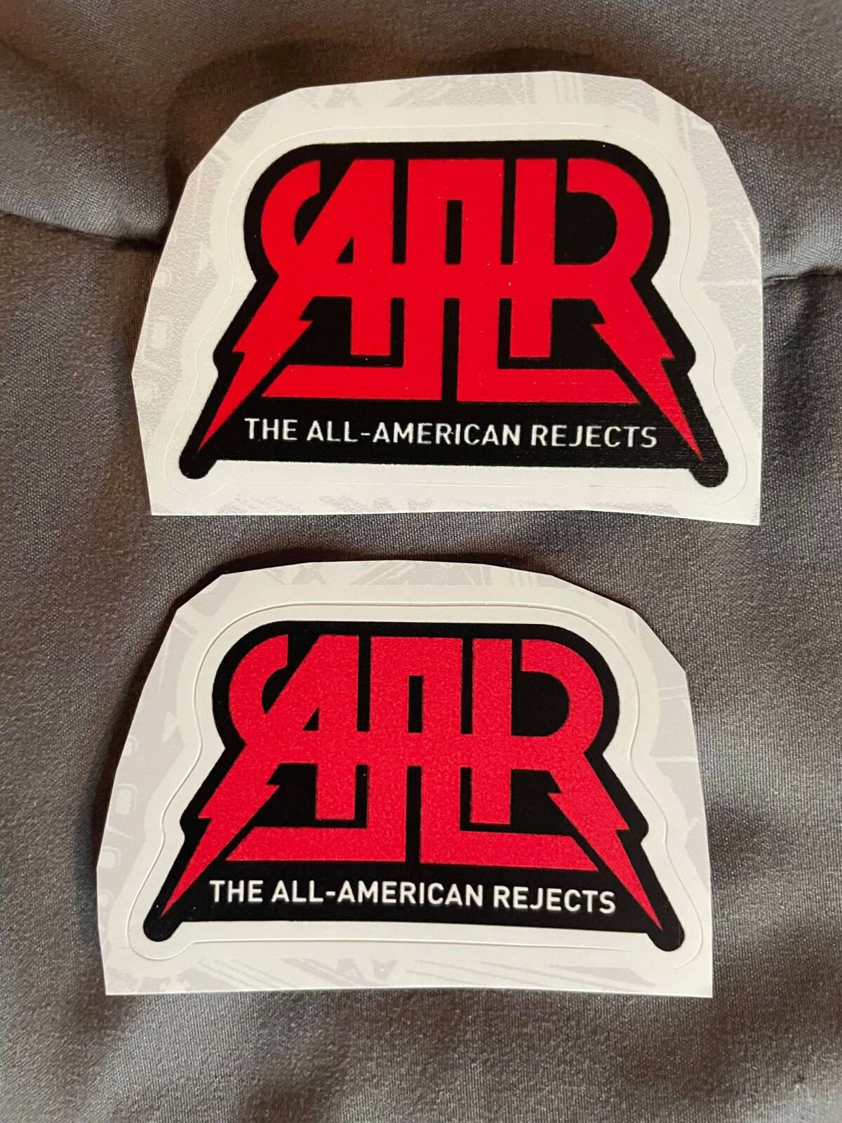 Lot of (2) THE ALL-AMERICAN REJECTS 1 1/2″ x 2 1/2″ Band STICKERS Red Black FAST