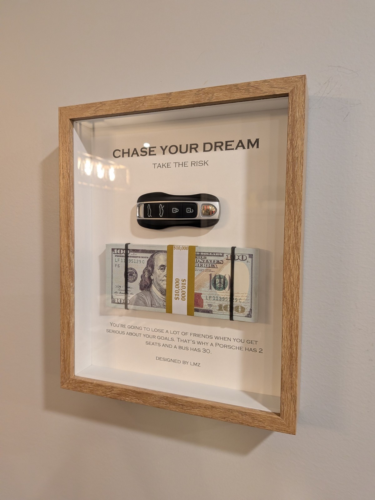 3D Money / Key Wall Art Frame 8.75″ x 10.75″