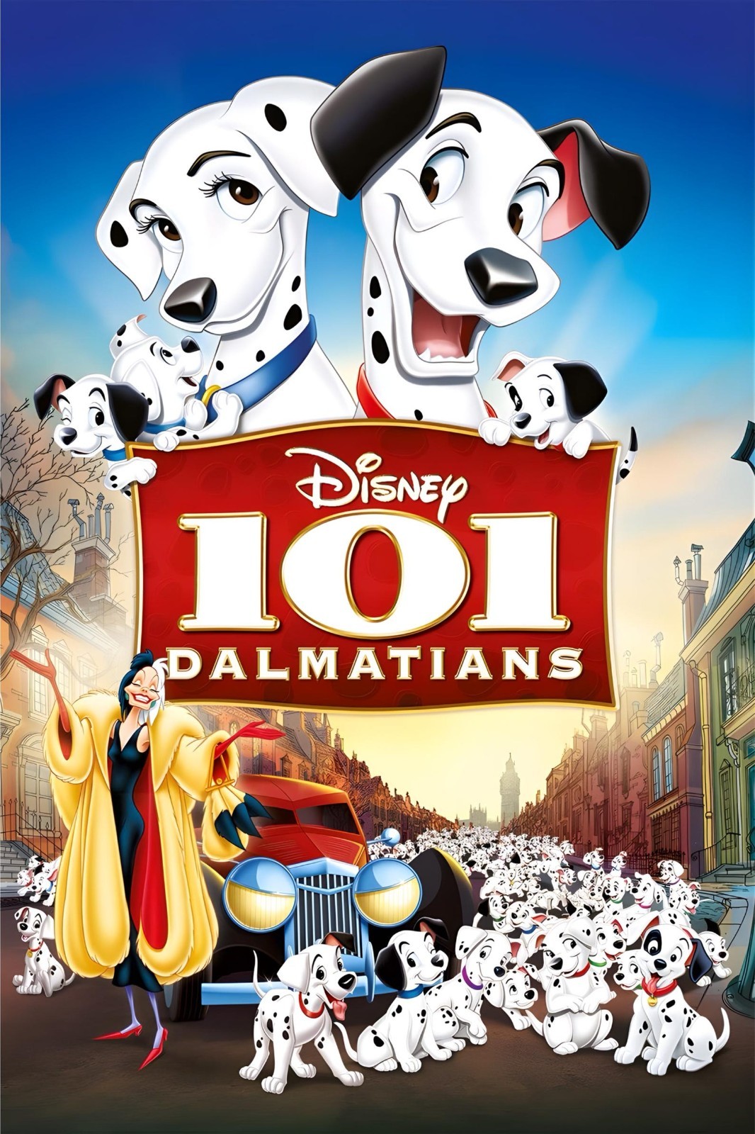101 Dalmatians Poster, Disney Wall Art, Cute Puppy Print, Vintage Kids, Unframed