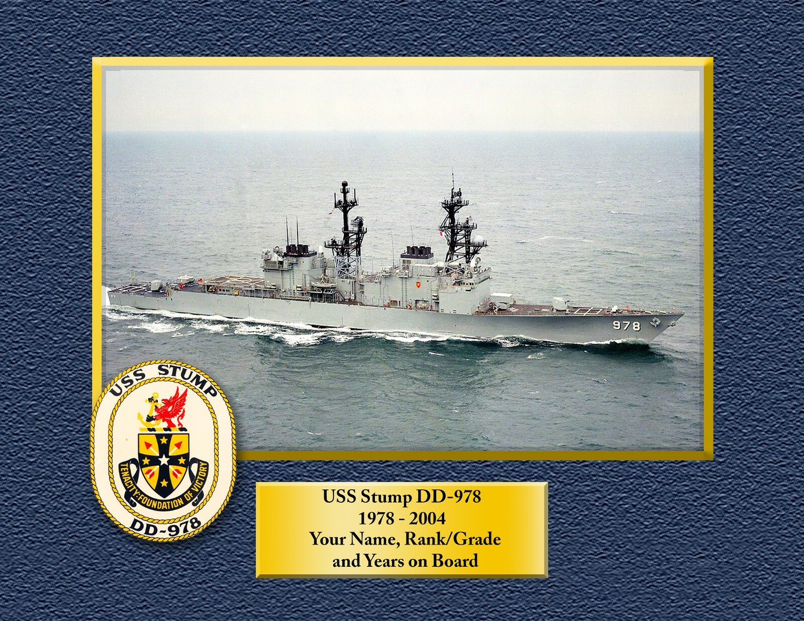 USS Stump DD-978 Custom Personalized Print of US Navy Ships Unique Gift Idea