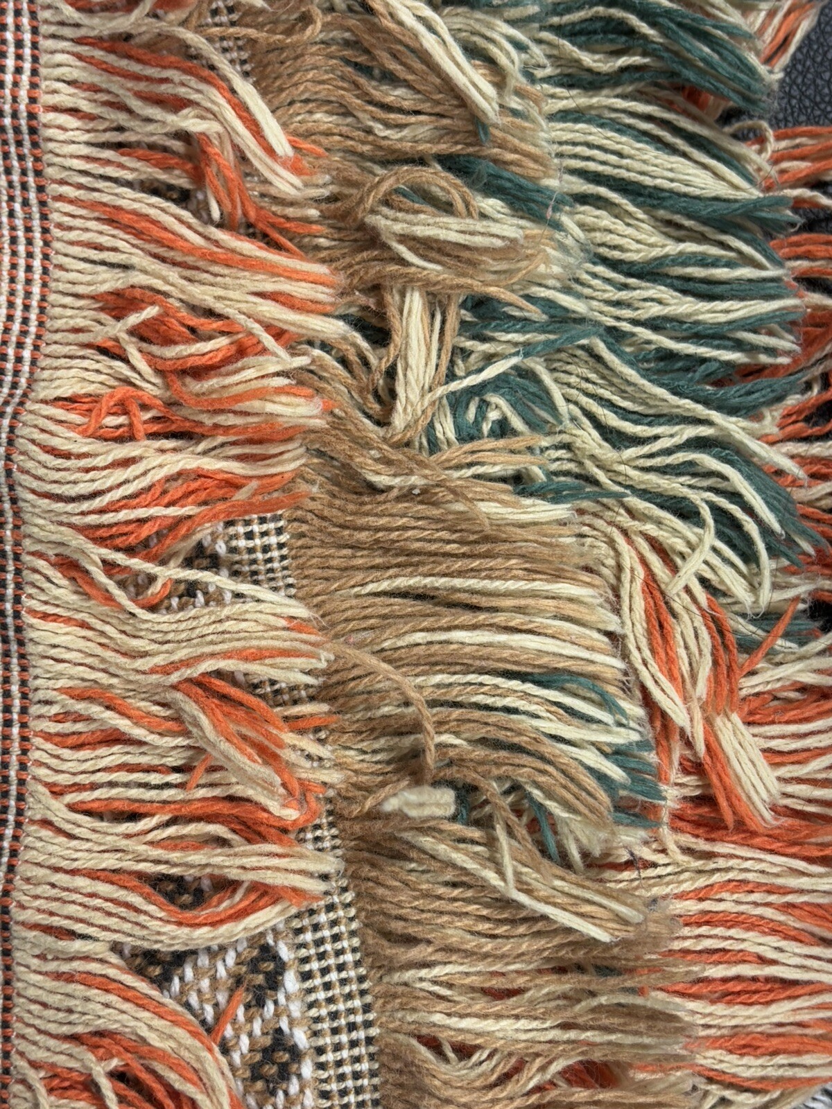 Vintage Crown Crafts Fringed Throw Blanket~Garden Harvest Basket Tapestry~44×55