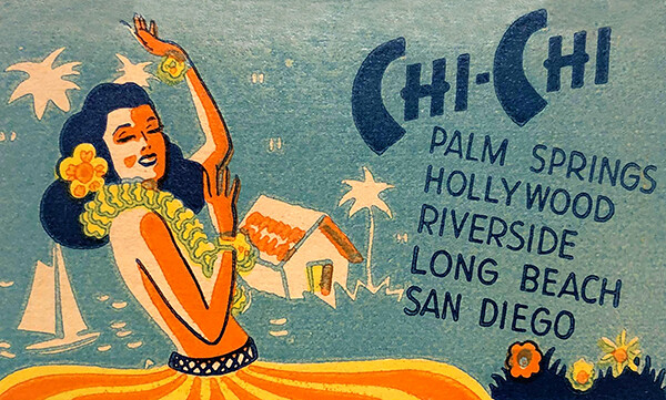 Chi-Chi Restaurants – 1950’s – Southern California Matchbook Advertising Poster