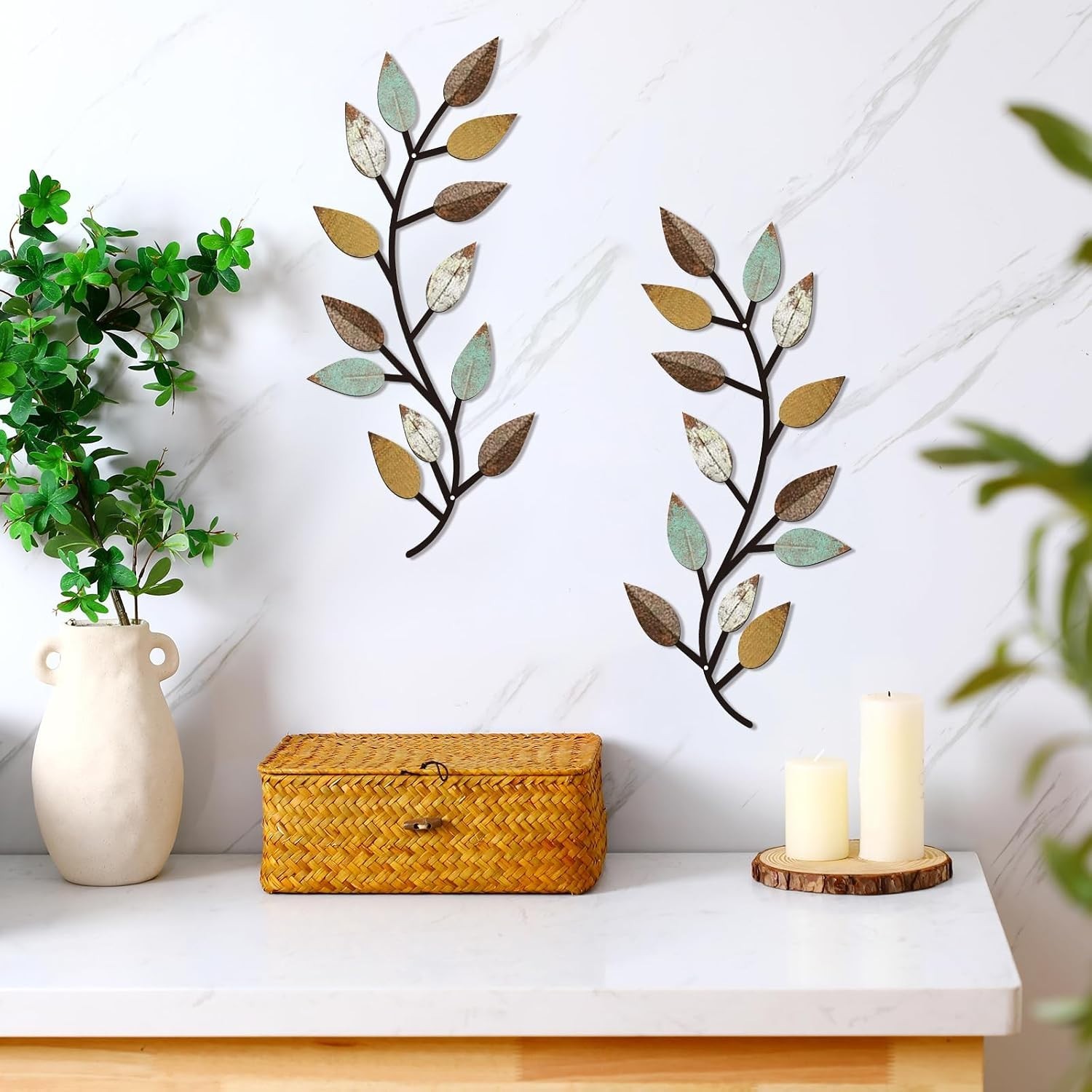 Lightweight Leaf Wall Decor – 2-Piece Set for Easy Hanging and Beautiful Spaces