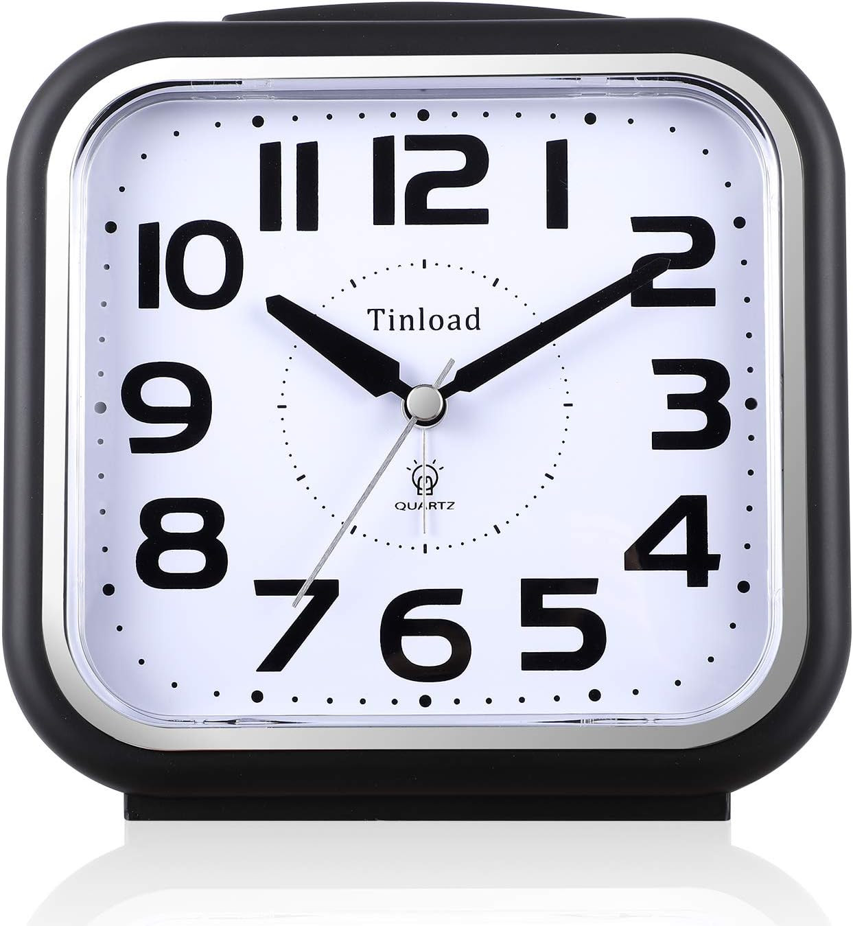 5.5″ Large Analog Alarm Clock Silent Non Ticking, Gentle Wake, Beep Sounds, Incr