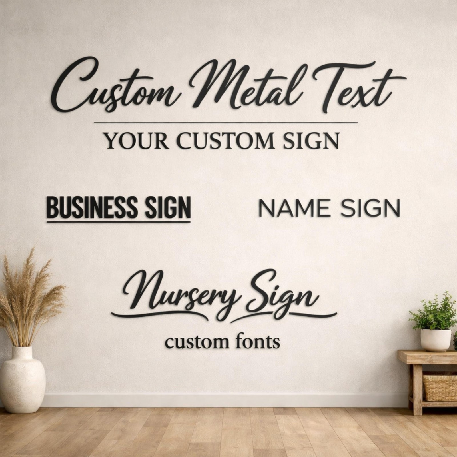 Custom Metal Word Sign,Personalized Name or Text, Wall Decor & Housewarming Gift