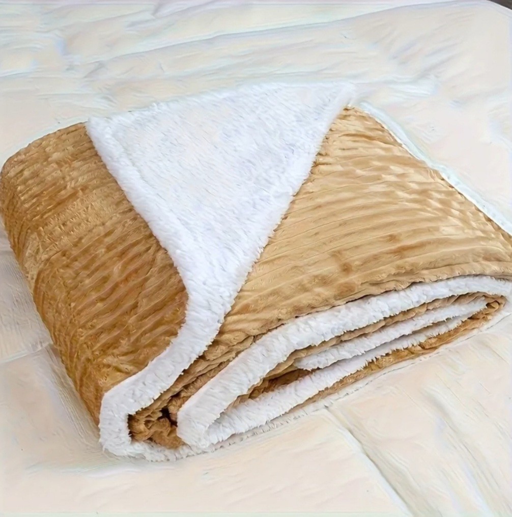 Striped Blanket 86×94 in Queen Size Polyester Machine Washable All Season