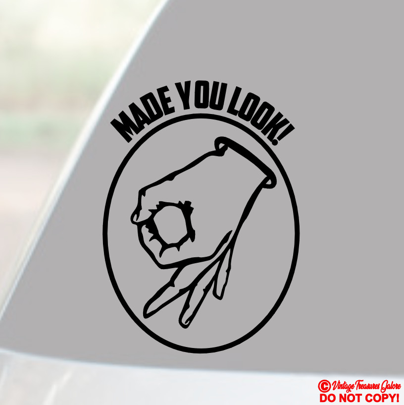CIRCLE PUNCH GAME Vinyl Decal Sticker Car Window Wall Bumper Funny MADE YOU LOOK