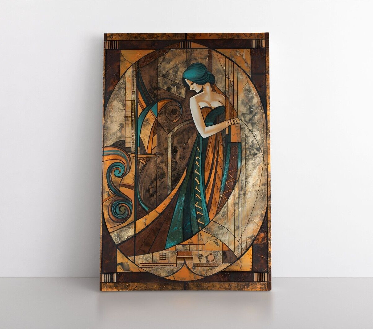 Elegant Woman Vintage 1920’s Art Deco Style Wall Art Print on Canvas | 20’s Girl
