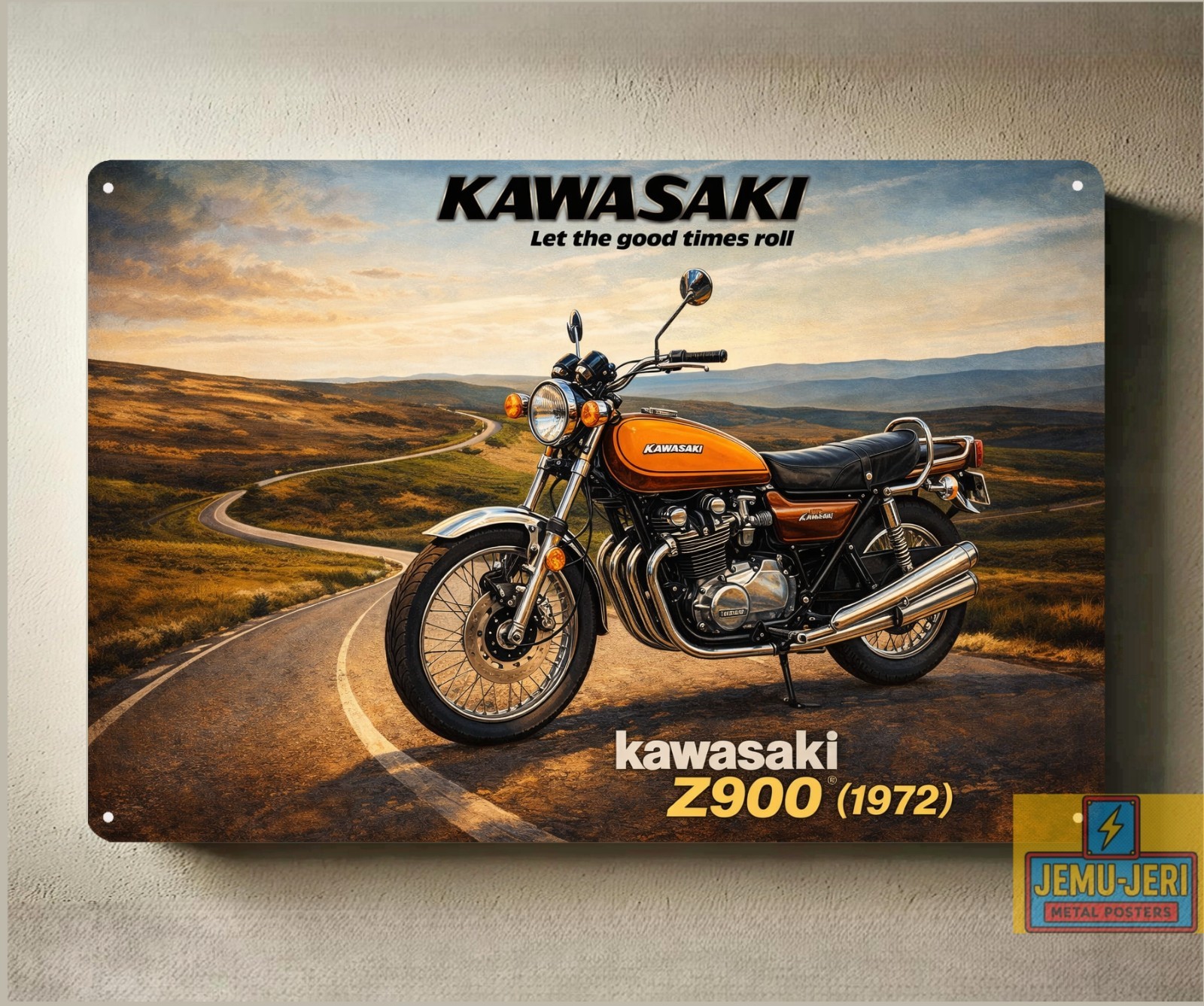 Kawasaki Z900 (1972) Motorcycle Metal Poster – Sign – Size:20x30cm