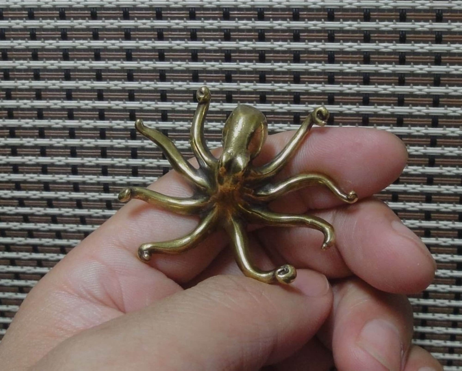 Vintage Style Solid Brass Pure Copper Sea Animal Octopus Figurine Statue