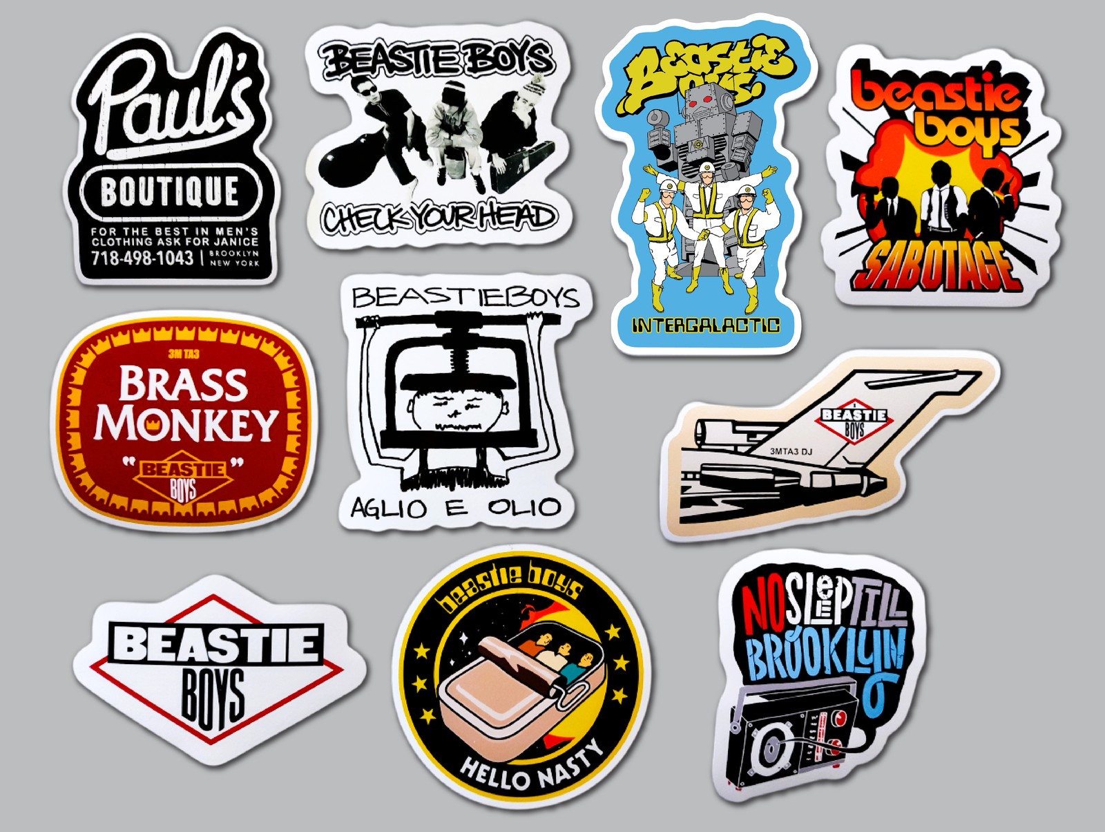Beastie Boys Vinyl Sticker Lot (10 Pack) 90’s alternative rock rap hip-hop punk