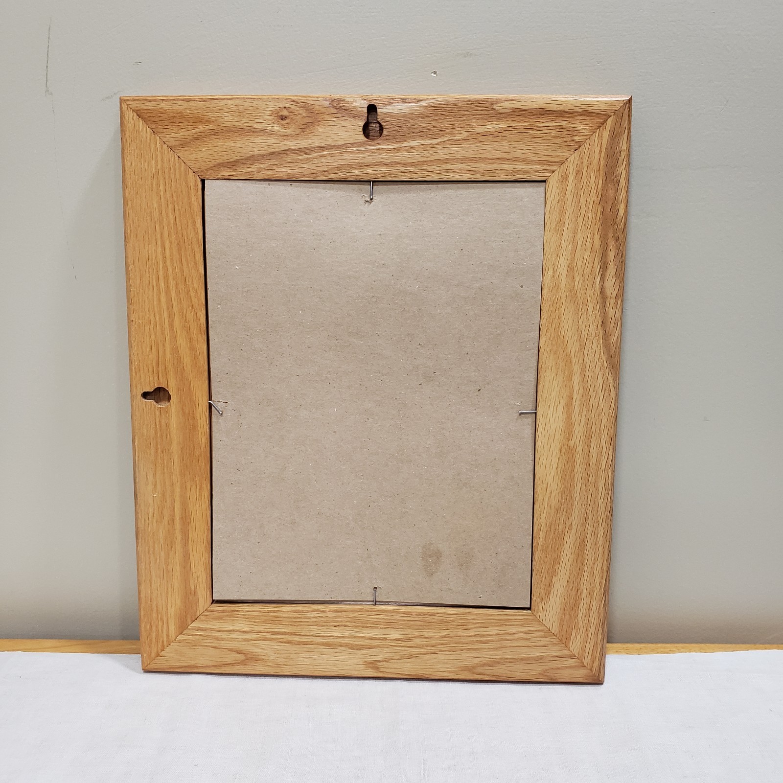 Two Tone Oak Picture Frame 8.5×11 Striped Wood Inlay Stepped Rustic Wall Decor