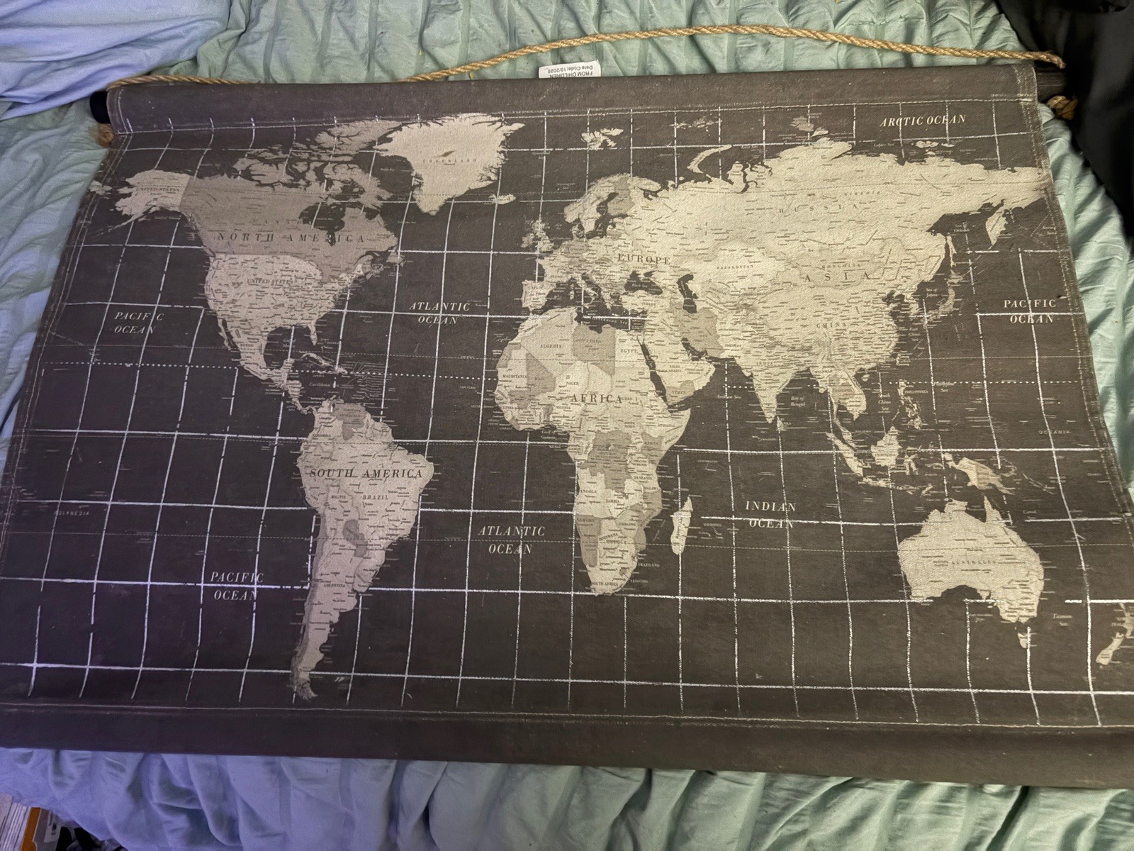 Unbranded Canvas Globe Map Hanging Poster Length 29 In Width 19.5 In