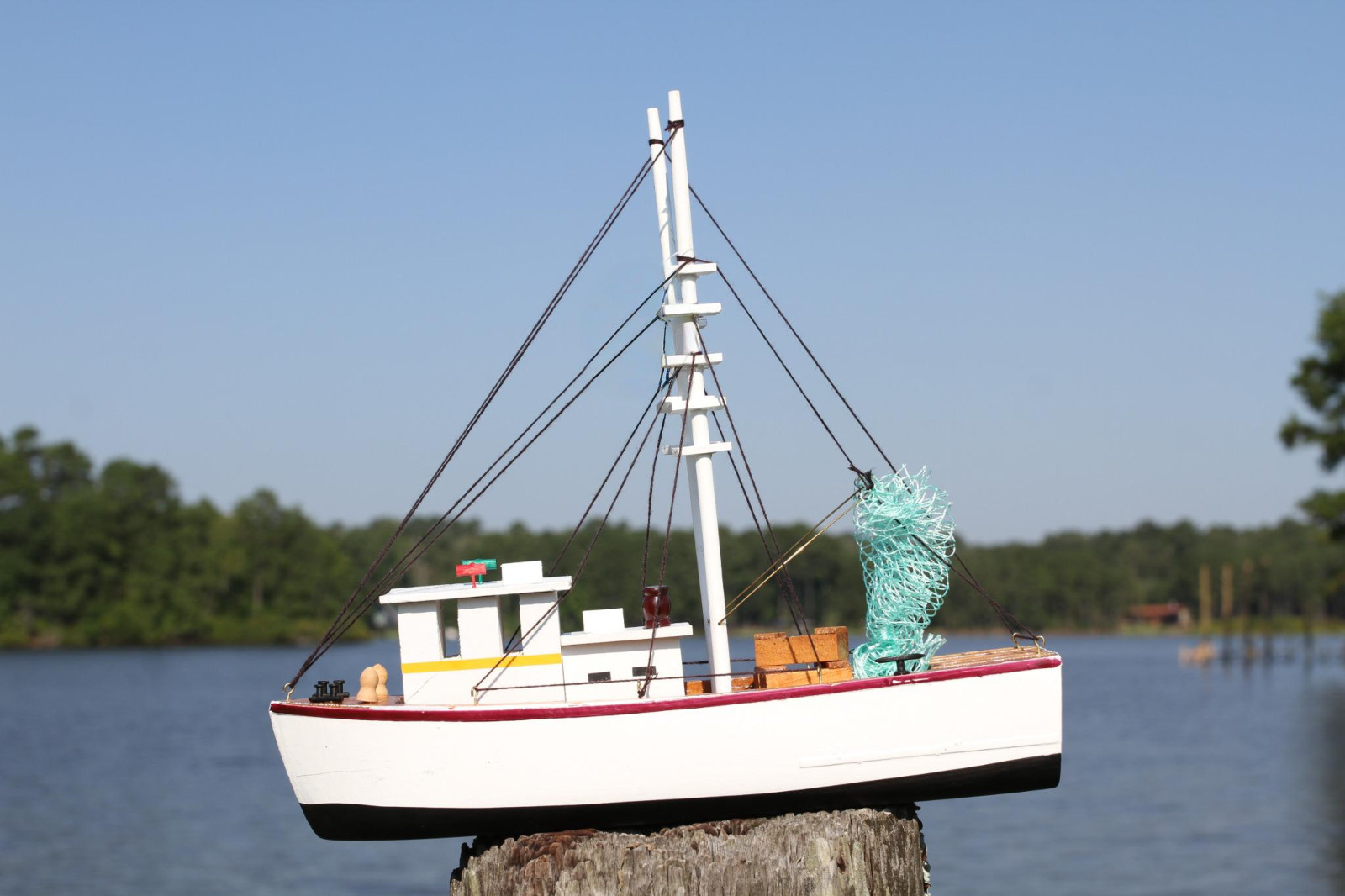 1-Solid Wood SHRIMP BOAT,Nautical Decor,All Occasion Gifts,Shelf Display,SBT-01