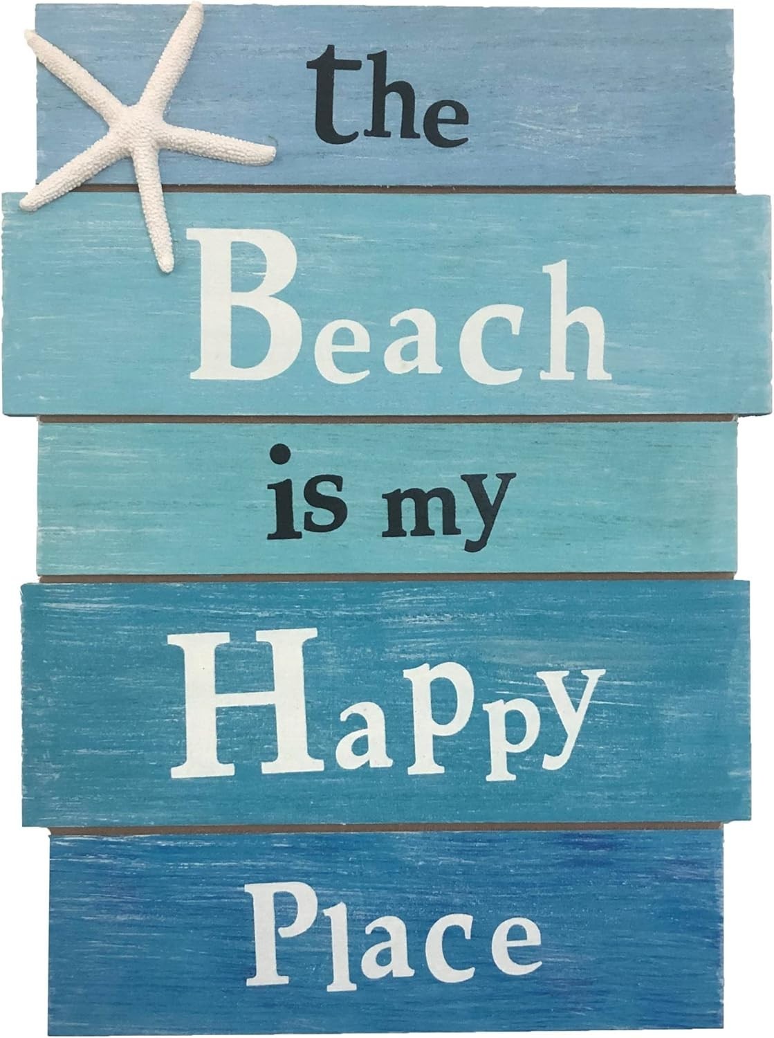 The Beach Is My Happy Place Wooden Sign Coastal Nautical Wall Decor Beach House