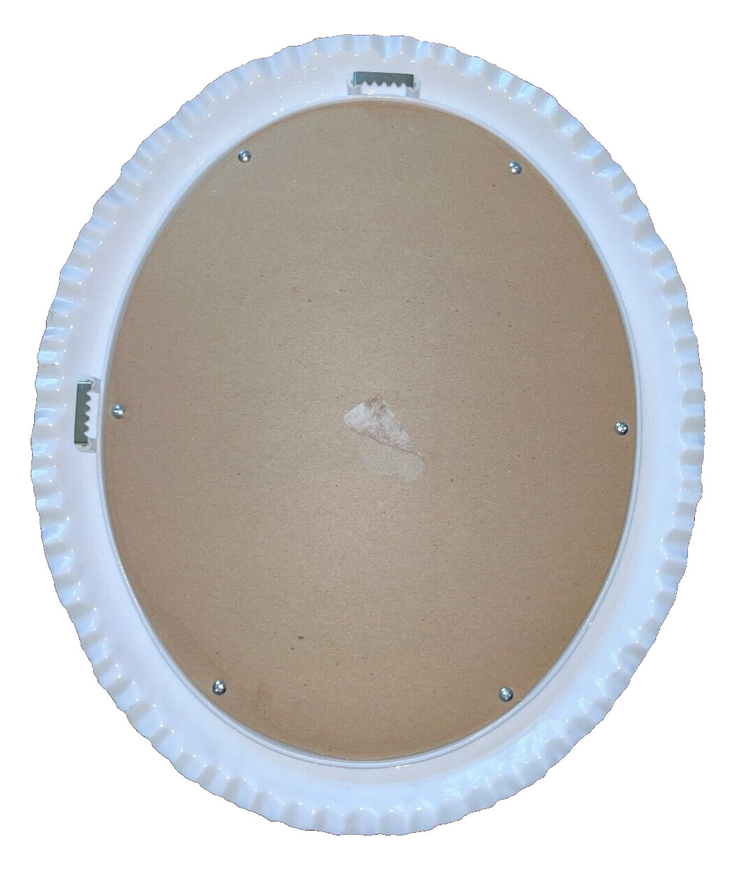 Vintage 18″ x 15″ Burwood Bright White Ruffled Edge Hobnail Mirror #2657 USA EUC