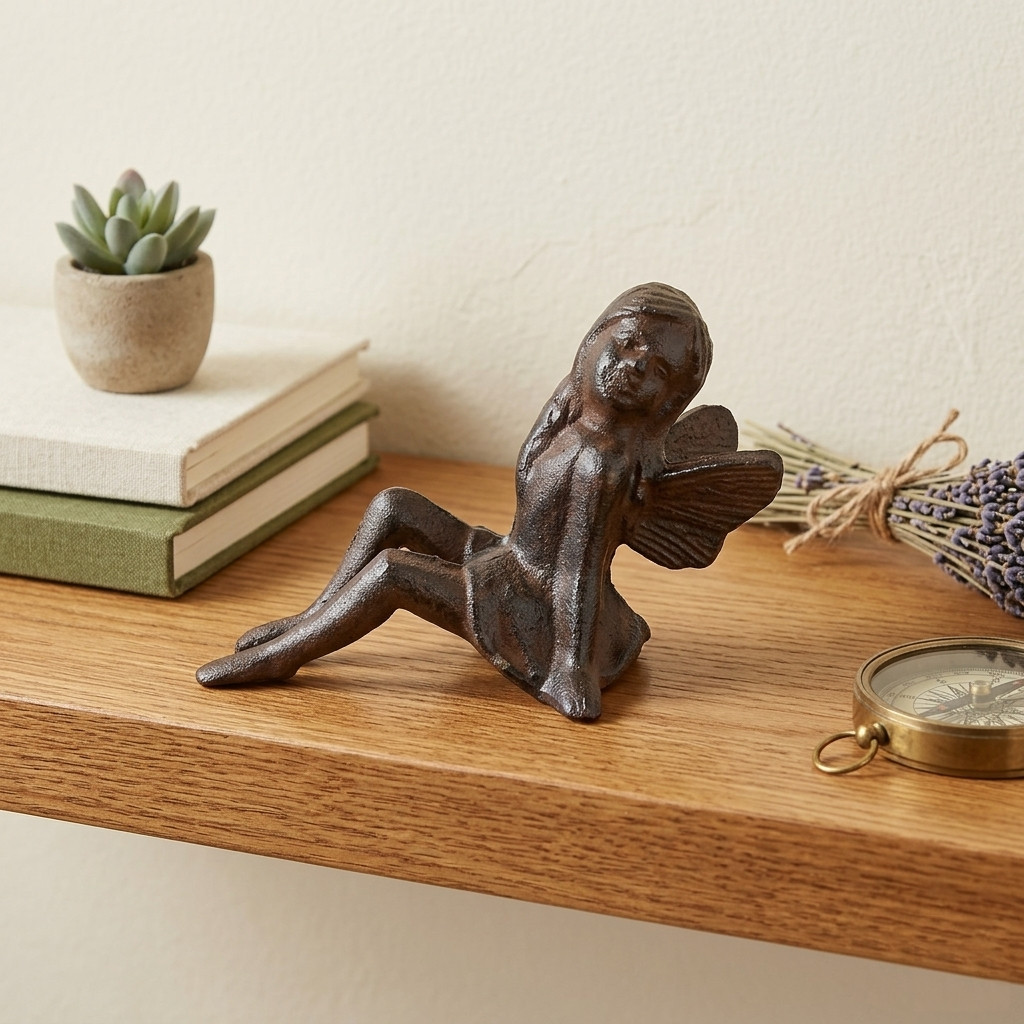 Fairy Figurine Shelf Sitter Garden Rustic Cast Iron