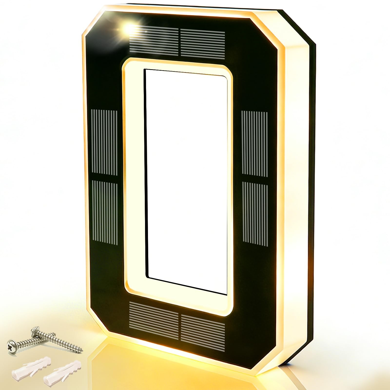 9 Inch Solar Lighted House Numbers for Outside, Waterproof LED Illuminated Addre
