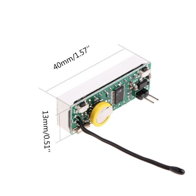 12V Digital Clock Car LED Electronic Clock Time Alarm Voltage Thermometer 4modes