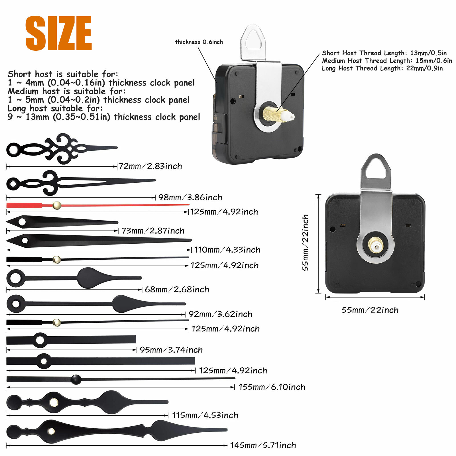DIY Wall Quartz Clock Movement Mechanism Replacement Repair Kit Tool Parts Hands