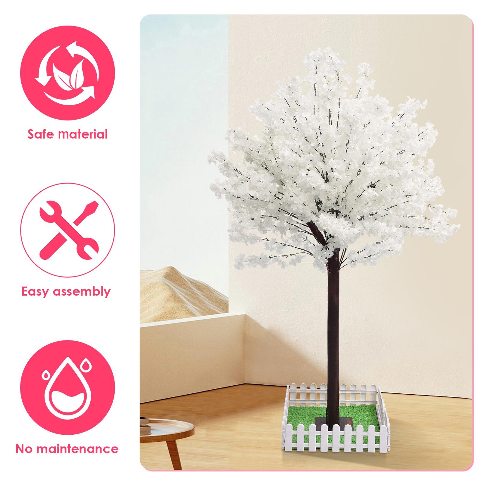 59/70in US STOCK Artificial Cherry Blossom Tree Sakura Tree Decor Cherry Blossom