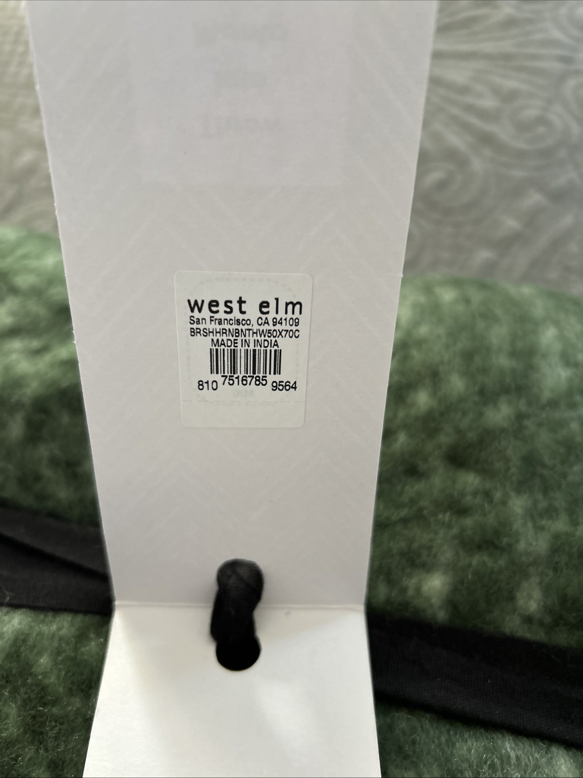 NEW! West Elm Brushed Herringbone Throw 50″ X 70″ Shades of Conifer (Green)