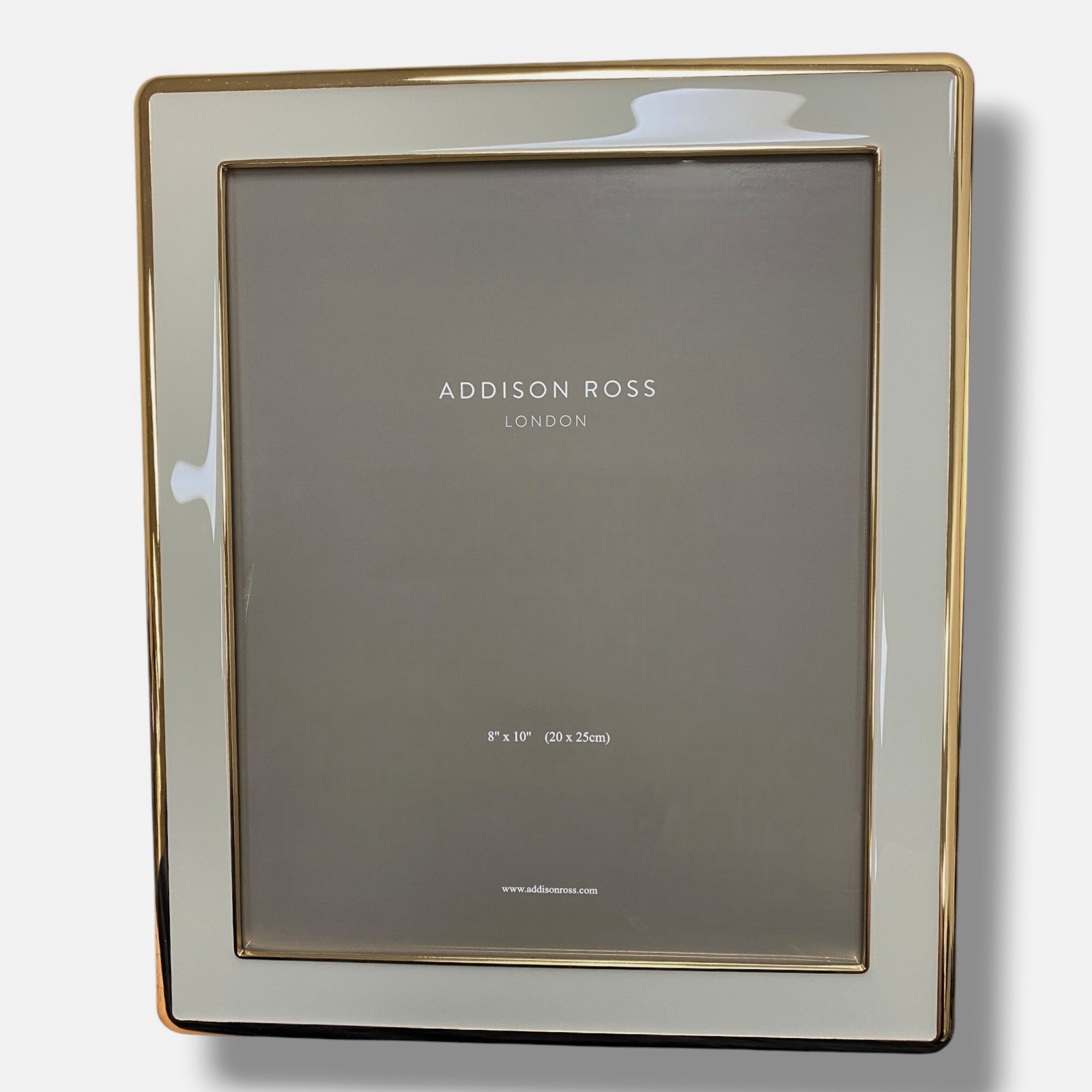 Addison Ross Gray Chiffon Enamel Gold Curve Picture Frame, 8″ x 10″