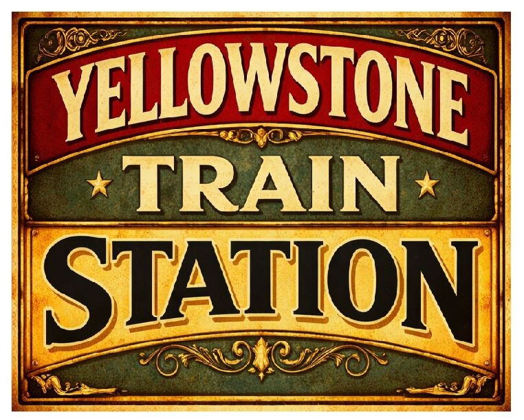 Yellowstone Train Station Vintage Sign Retro Metal Wall Decor MS62